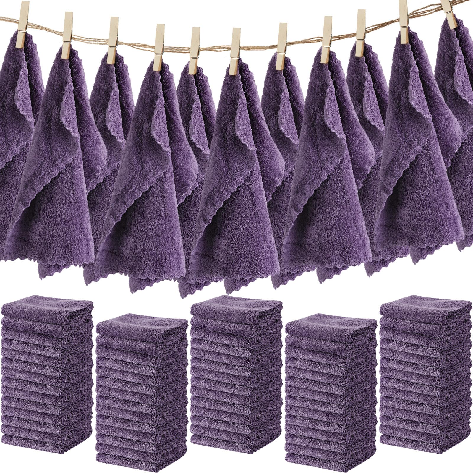 Newwiee 100 Pcs Washcloths Bulk Quick Drying Bathroom Wash Clothes 12 X 12 Inch Face Towels Microfiber Soft Hand Towel For Your