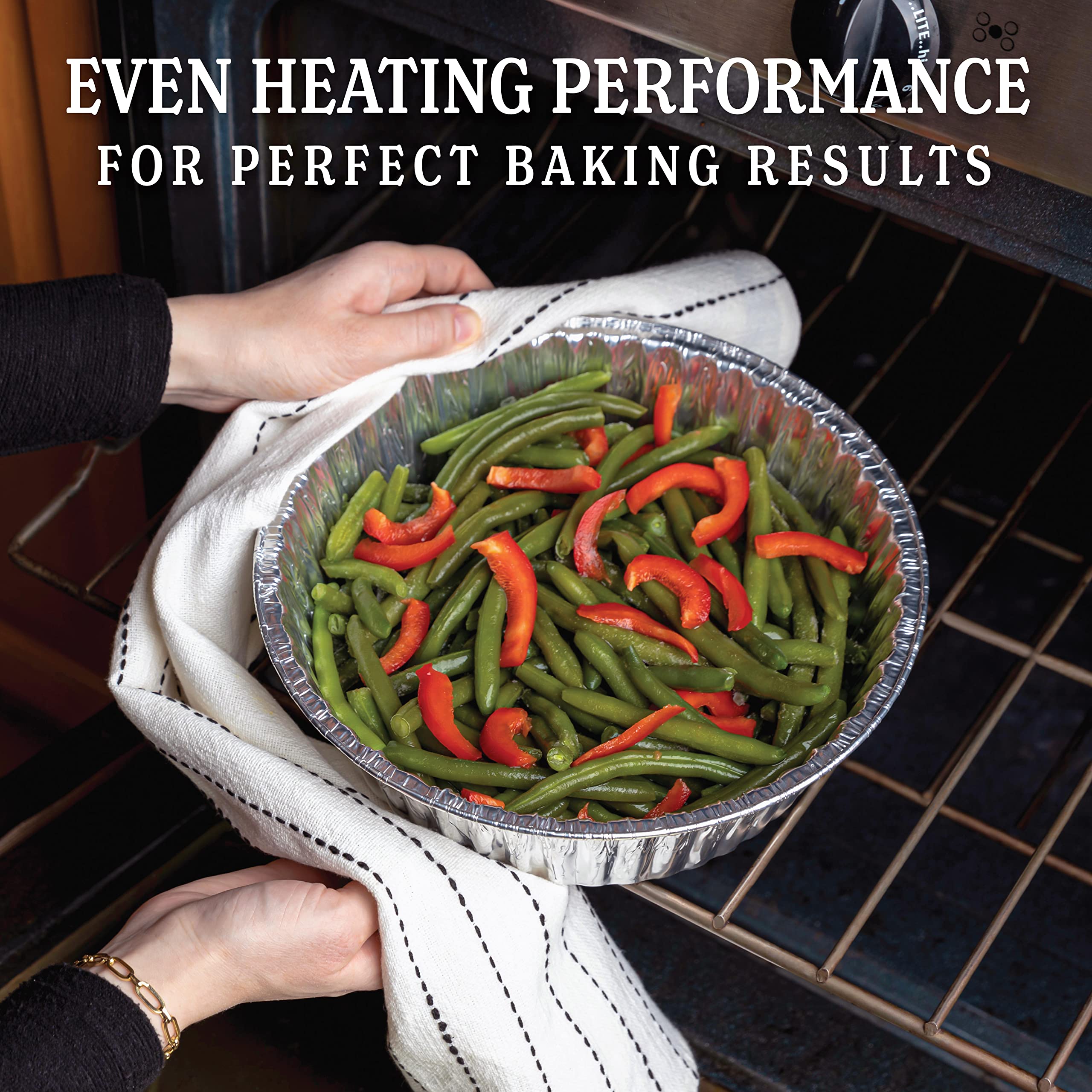 Plasticpro 10 ' ' Inch Round Tin Foil Pans Disposable Aluminum, Extra Deep Freezer & Oven Safe - For Baking, Cooking, Storage, R