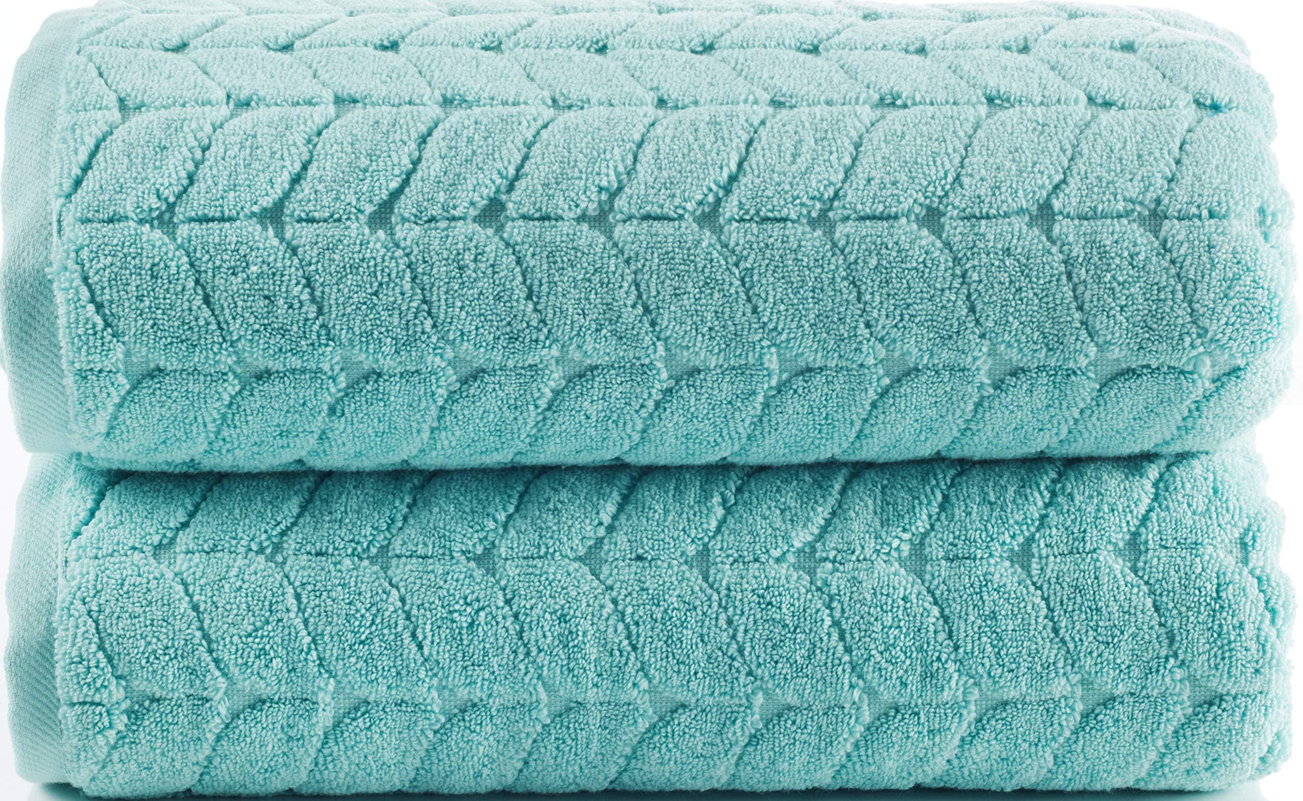 BAGNO MILANO Turkish Bath Towels  Soft Plush Jacquard Luxury Bath Towels  Quick Dry Towel Set (2 Piece)