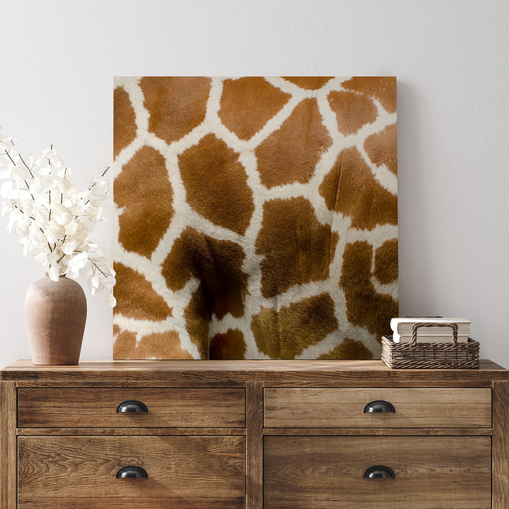 Wall26 - Canvas Prints Wall Art - Canvas Prints Wall Art - Giraffe Fur/Skin Texture - 12''X12''