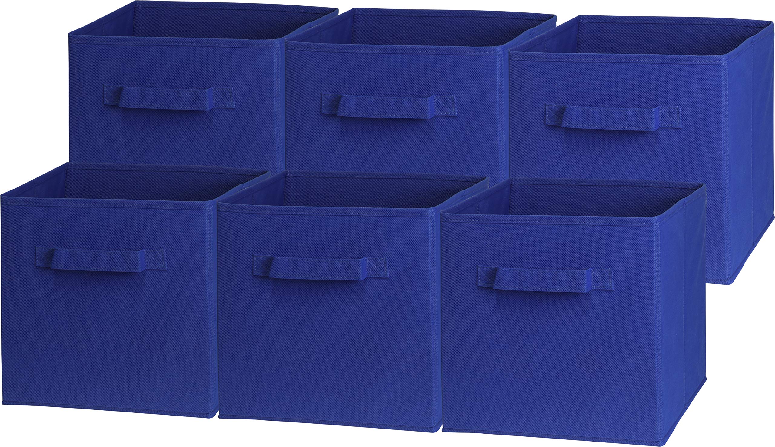 Simple Houseware Foldable Cube Storage Bin, Dark Blue - 6 Pack