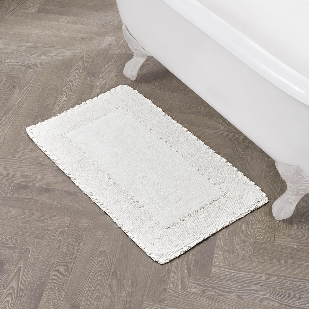 Throw Rug With Ruffles Laura Ashley Ruffle Cotton 20'' X 34'' Bath Rug, White – Homenkitchenshop