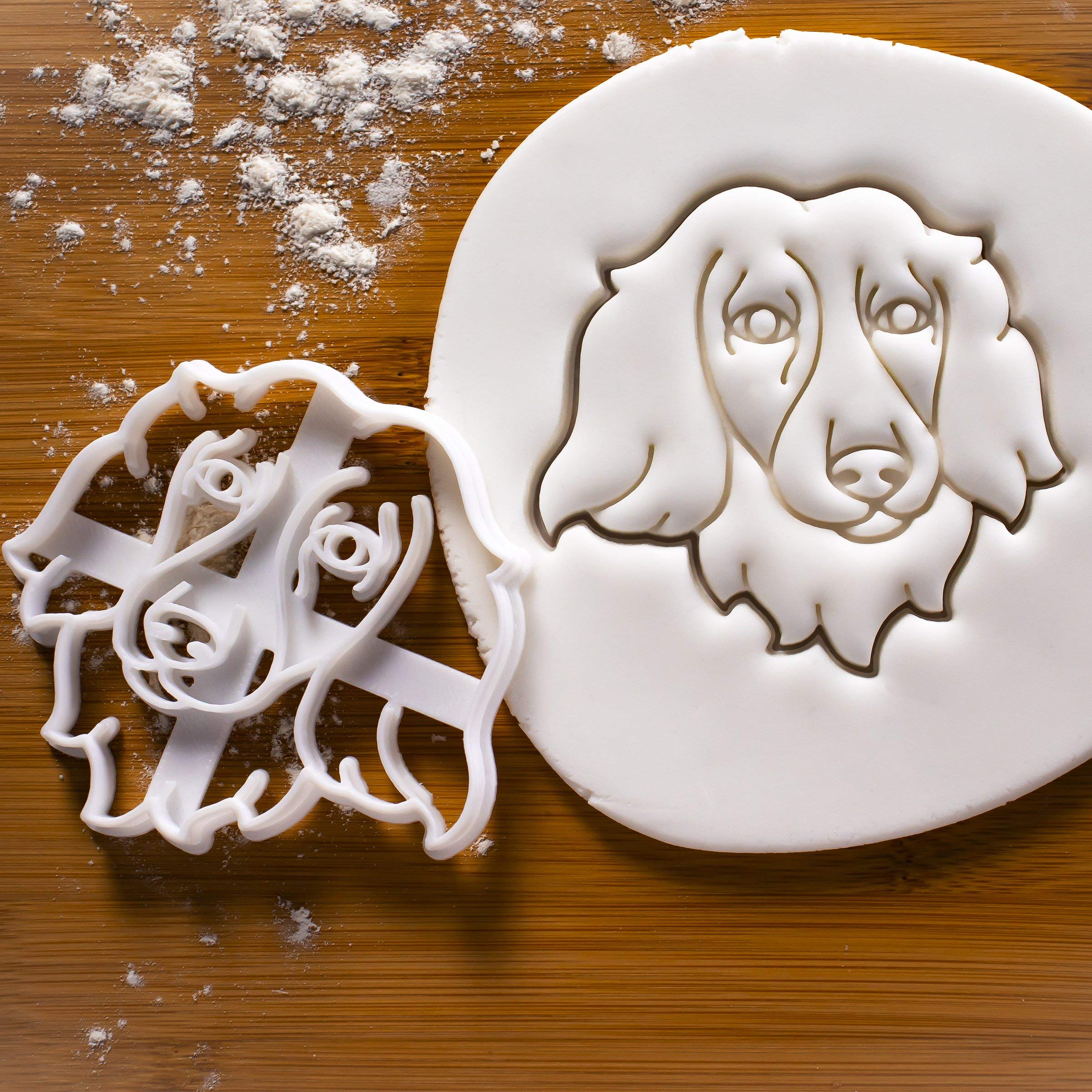 Set Of 2 Long Haired Dachshund Cookie Cutters (Designs: Body & Face), 2 Pieces - Bakerlogy
