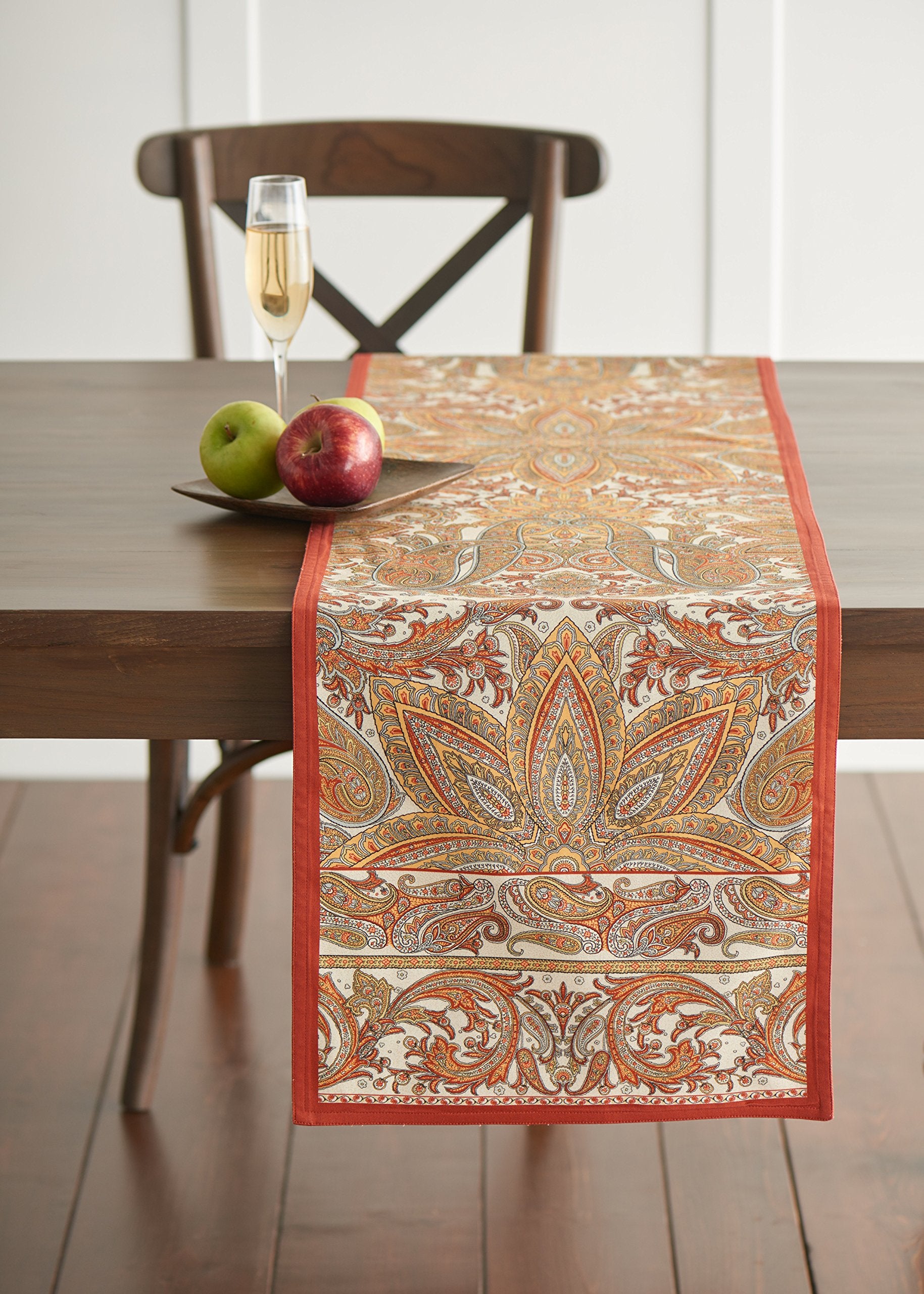 Maison D' Hermine Table Runners 100% Cotton 14.50Inch X 72Inch Tablerunner, Decorative Table Runner, Dining & Camping, Kashmir P