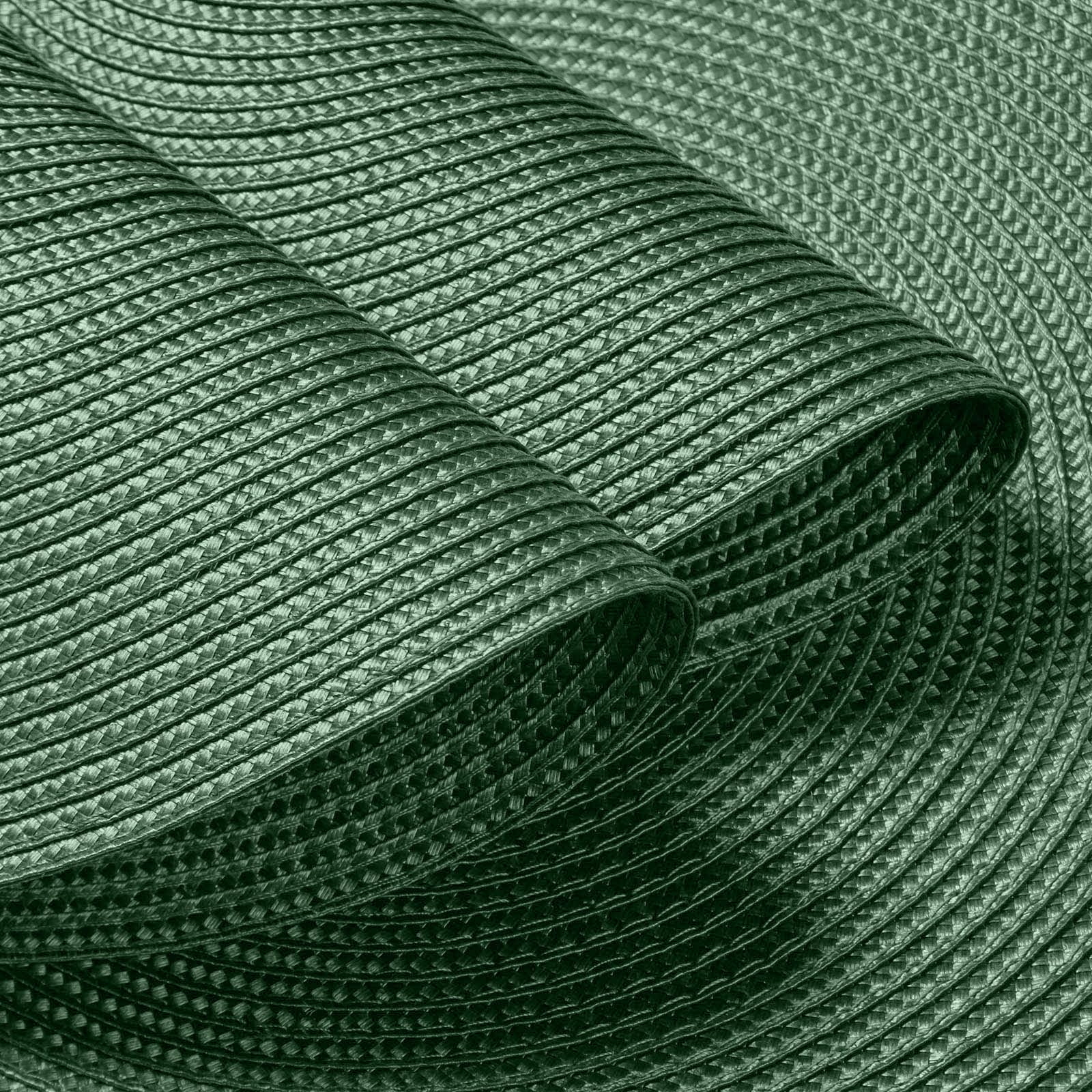 Funwheat Round Braided Placemats Set Of 6 Table Mats For Dining Tables Woven Washable Non-Slip Place Mats 15 Inch (Olive, 6Pcs)