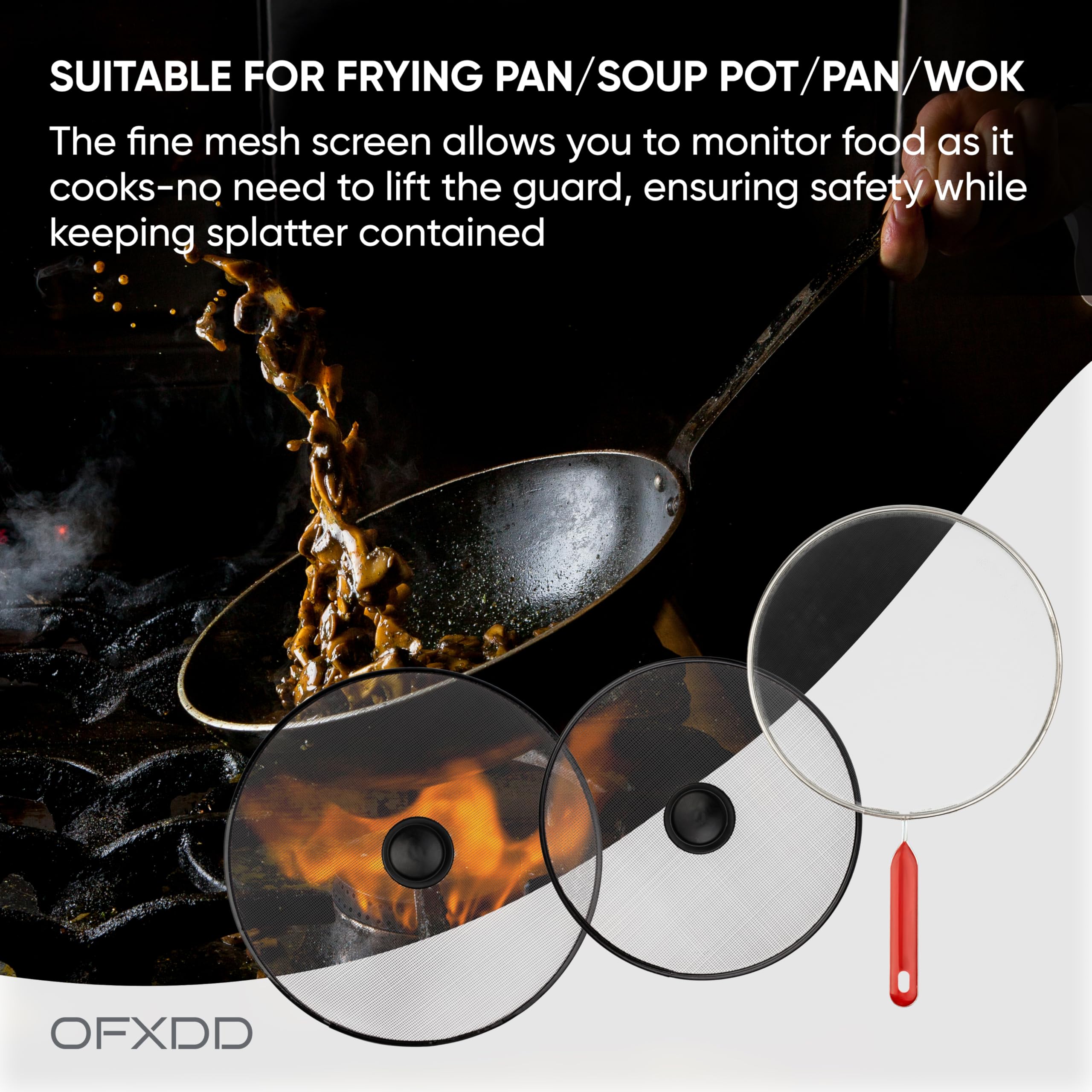 Bacon Grease Splatter Guard - Set Of 3: 10''  10''  11.4'' - Cooking Screen For Frying - Oil Catcher - Kitchen Stove Splash Shield - Stainless Screens Cover For Fry Pans