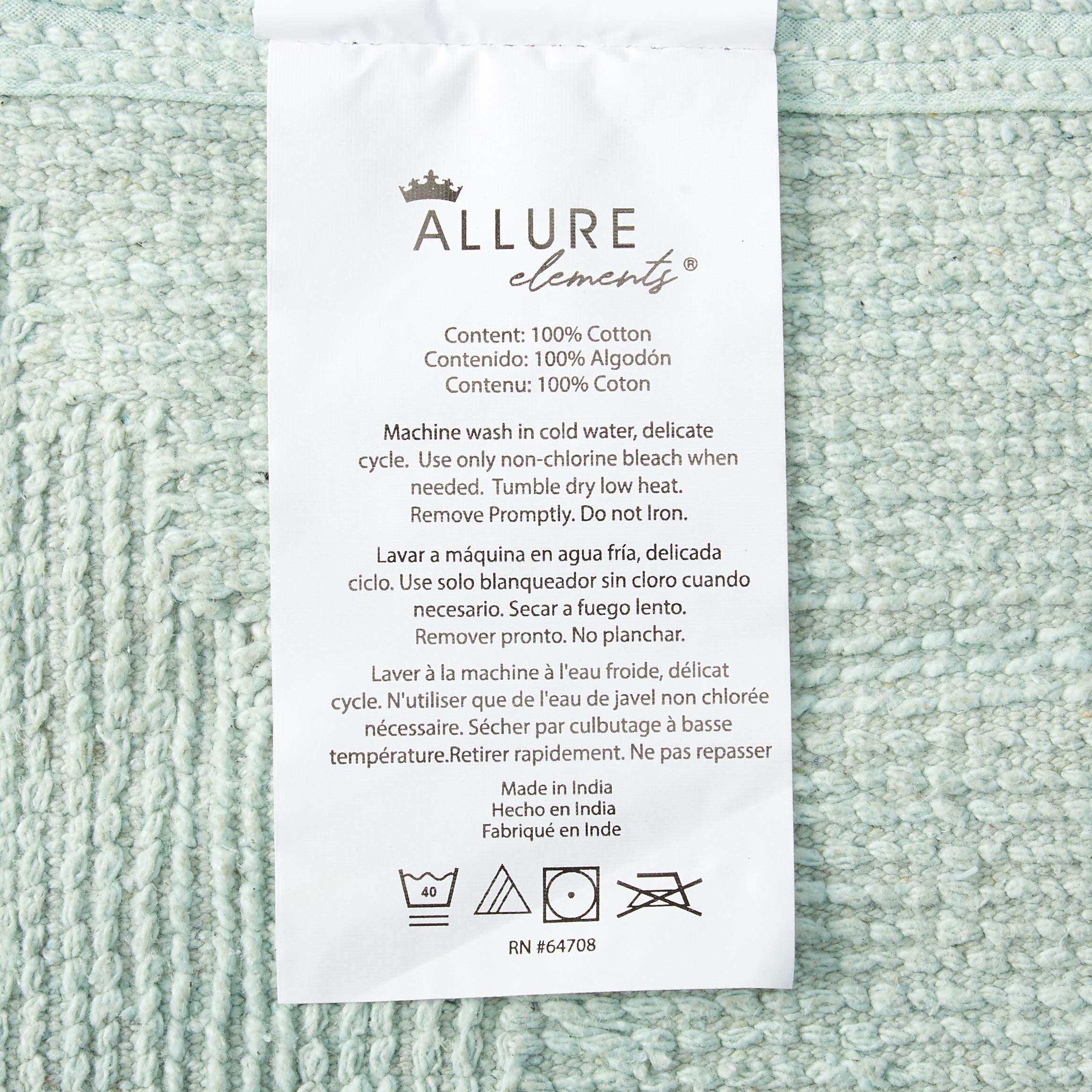 Amrapur Overseas Modern Threads - 2-Pack Luxury Bath Mat Set - Solid Loop Soft Combed Cotton - Non-Slip Backing For Restroom Flo