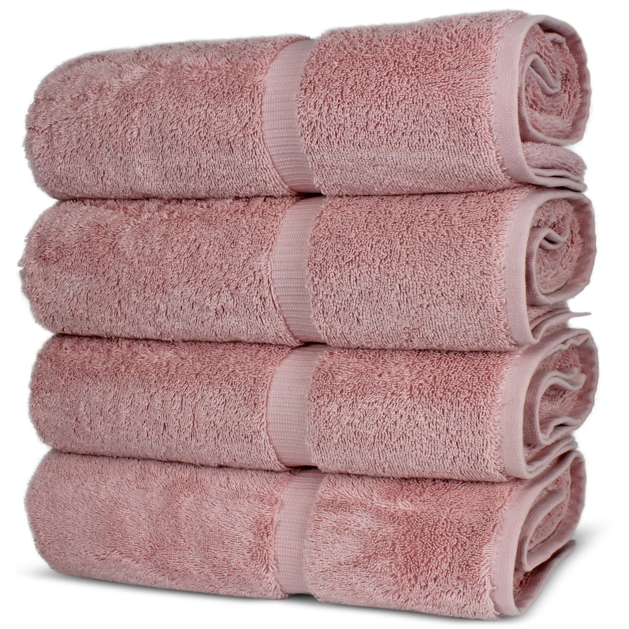 Chakir Turkish Linens | Hotel & Spa Quality 100% Cotton Premium Turkish Towels | Soft & Absorbent (4-Piece Bath Towels  Pink)