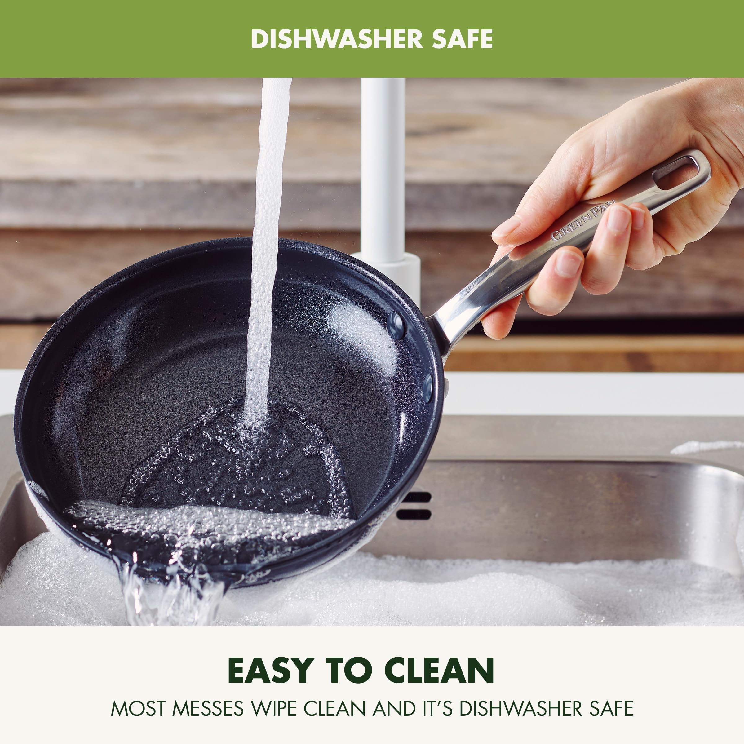 Greenpan Chatham Prime Midnight Hard Anodized Healthy Ceramic Nonstick 8'' And 10'' Frying Pan Skillet Set, Omelette And Egg Pan