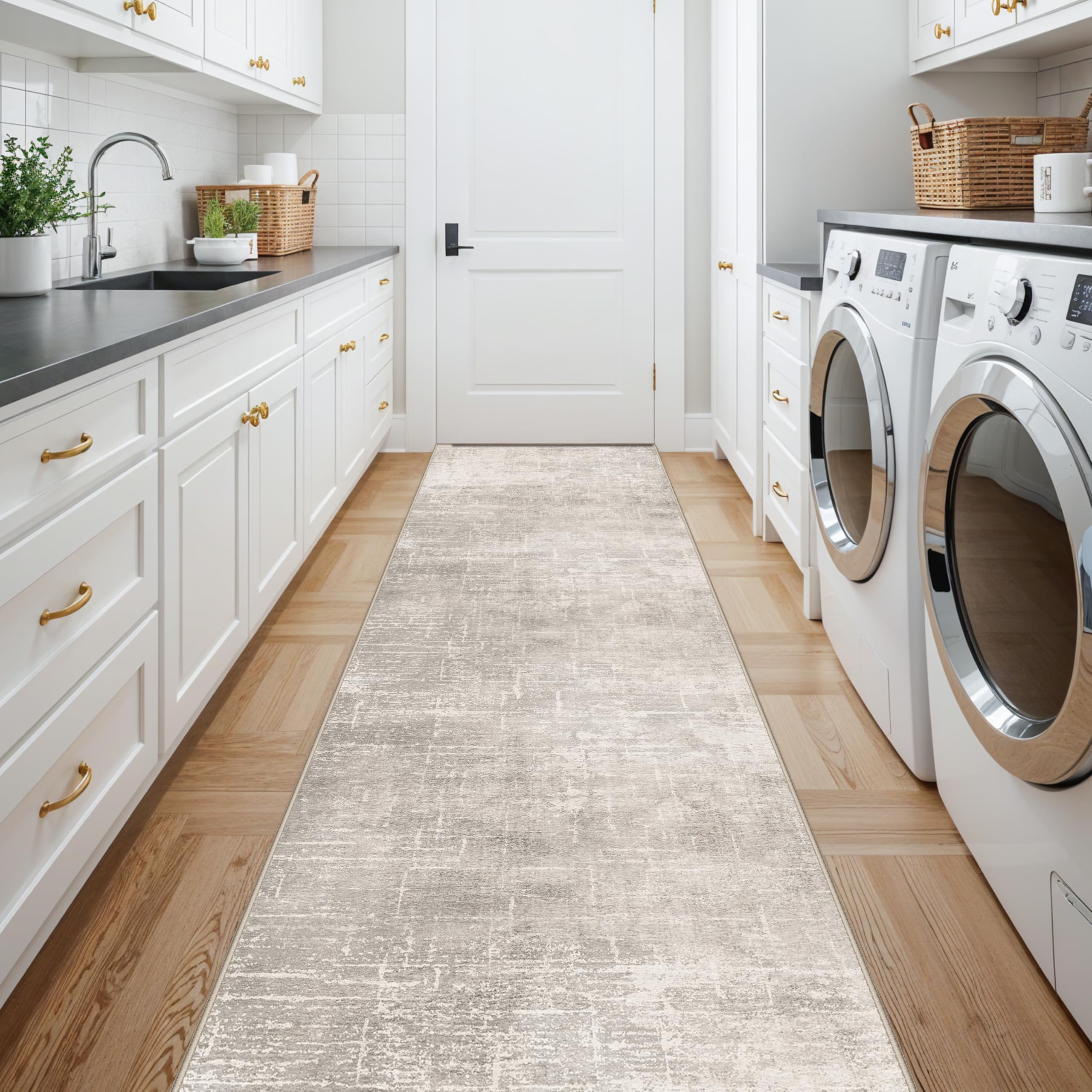 HY HAOYUNLAI 26x12 Runner Rugs for Hallways - Soft Kitchen Rug Non-Slip Rug Runner with Rubber Backing Washable Non Shedding So