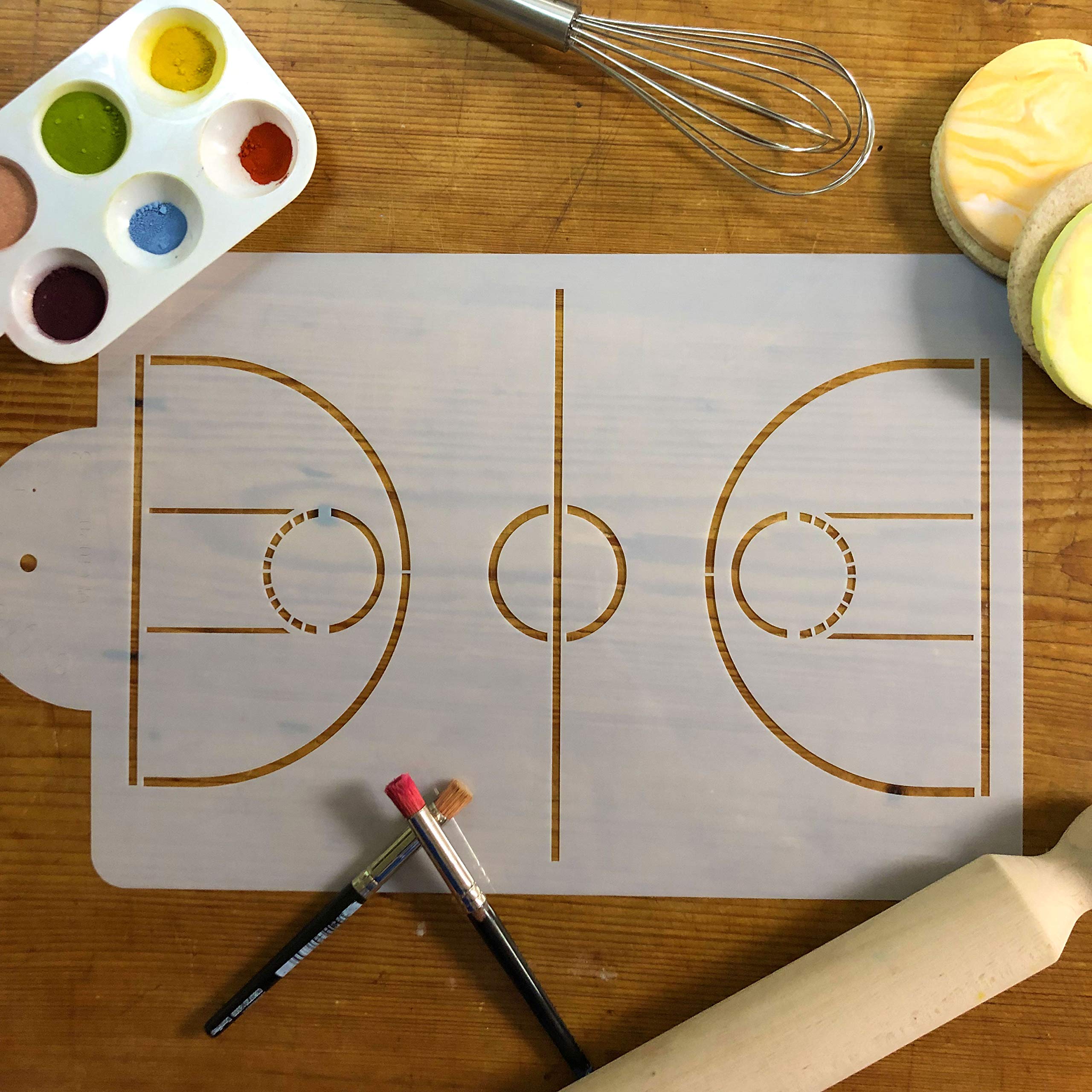 Basketball Court 1/4 Sheet Cake Stencil C1020 By Designer Stencils
