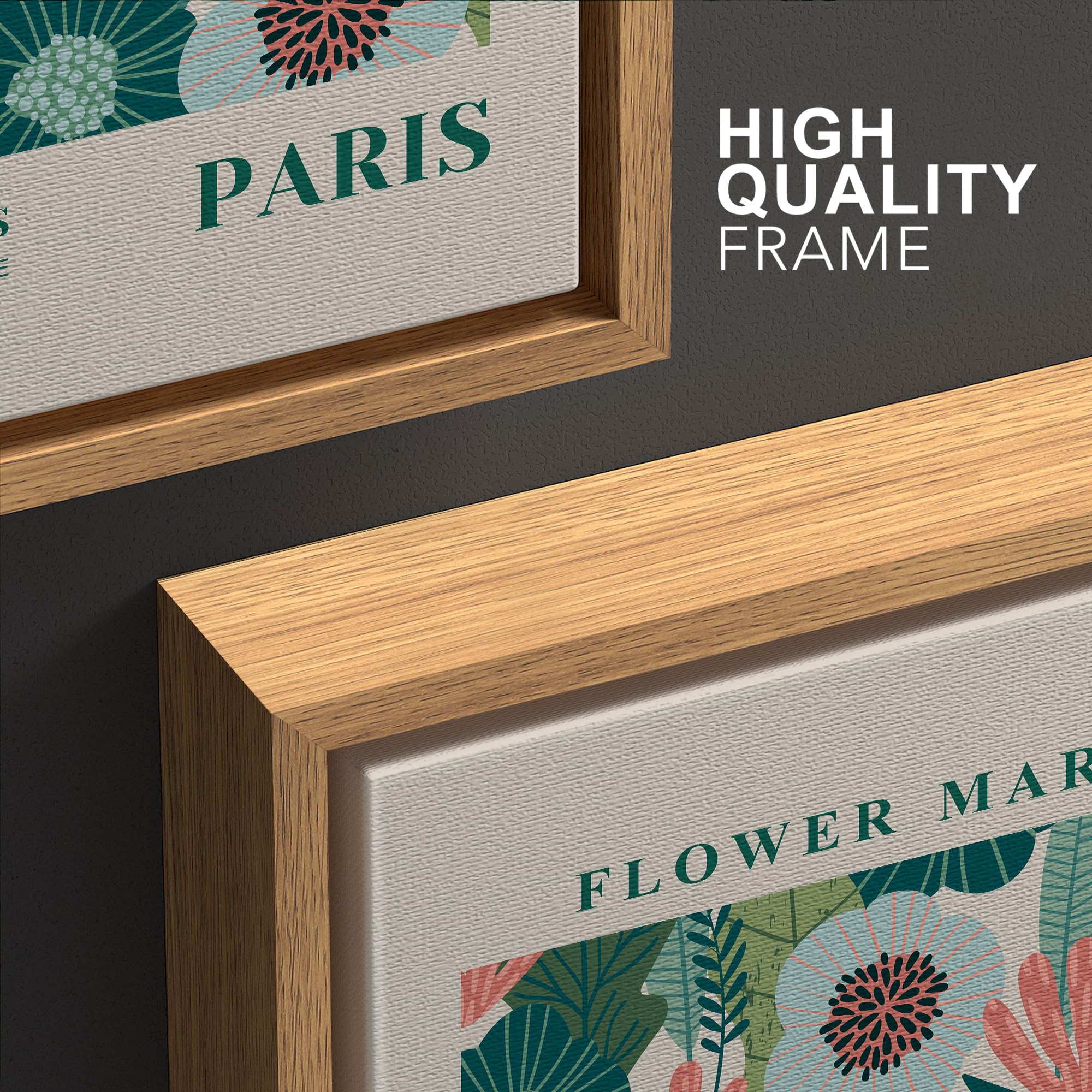 Wall26 Framed Canvas Print Wall Art Set Watercolor Pastel Vibrant Flower Market Prints Nature Wilderness Illustrations Modern Ar