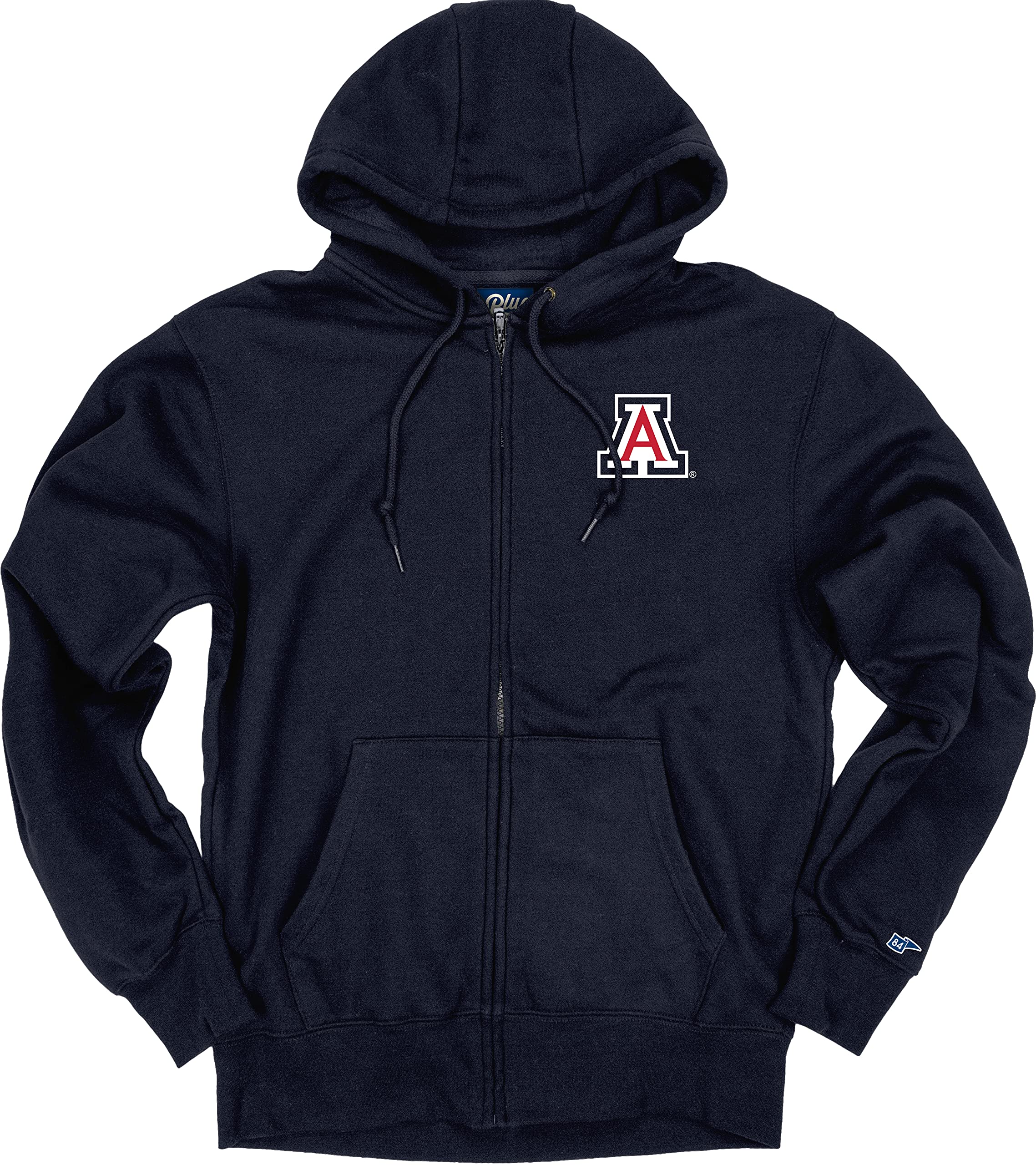 Blue 84 Mens Arizona Wildcats Full Zip Hoodie Icon, Team Color, Large