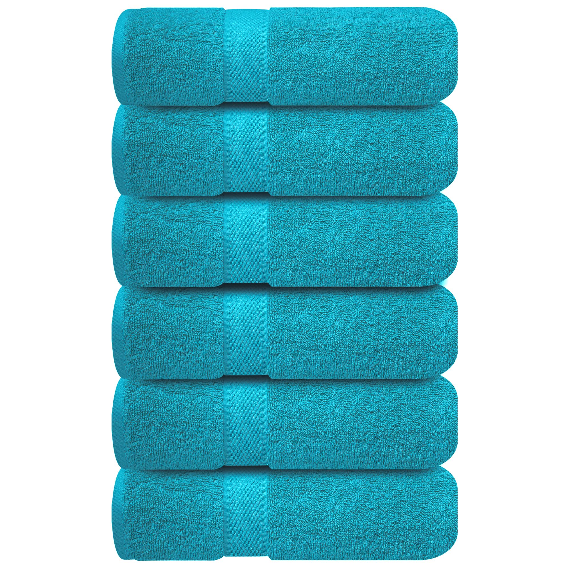 Infinitee Xclusives Premium Teal Hand Towels - Pack Of 6, 16X28 Inches Bathroom Hand Towel Set, Hotel & Spa Quality Hand Towels