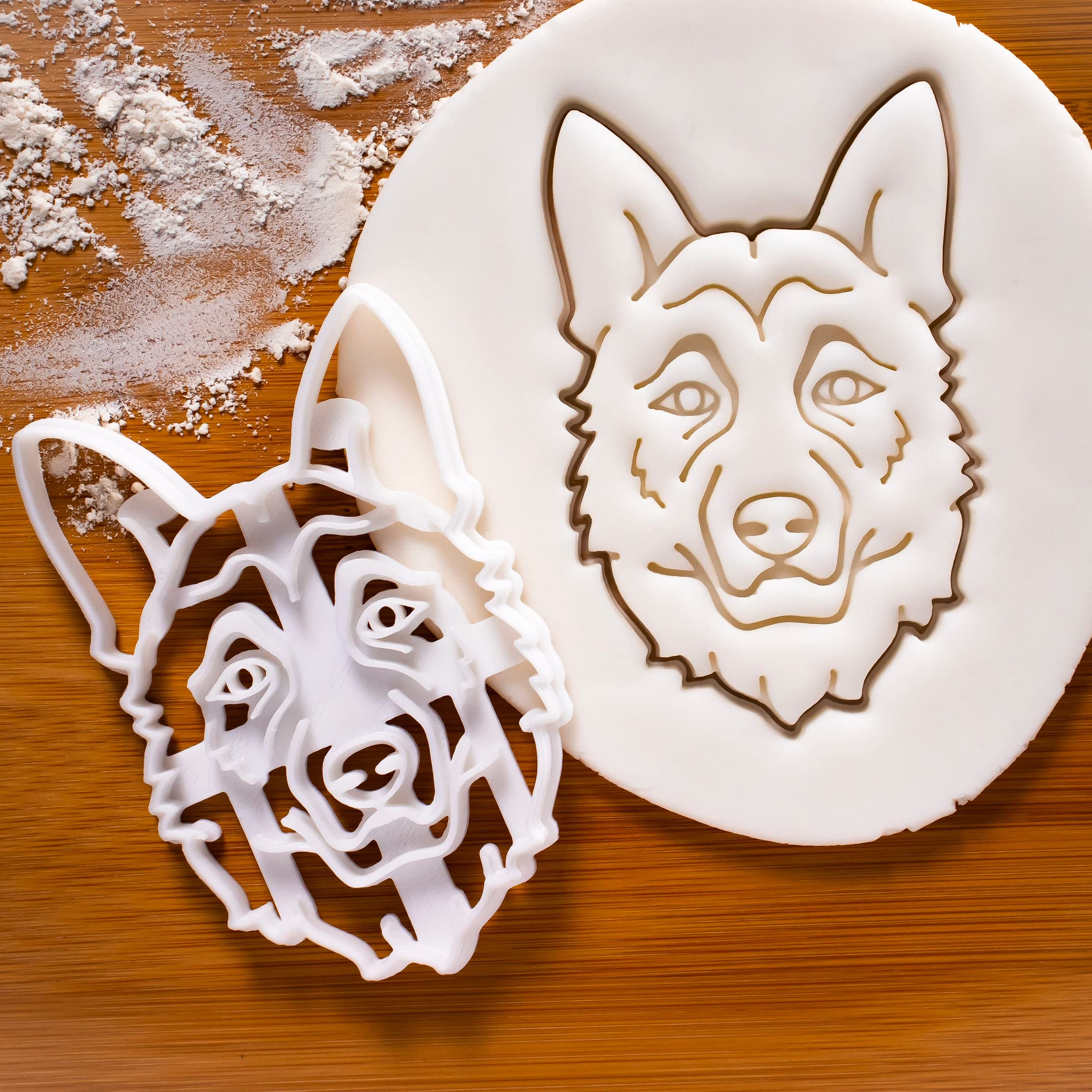 Set Of 2 German Shepherd Cookie Cutters (Designs: Face & Body), 2 Pieces - Bakerlogy