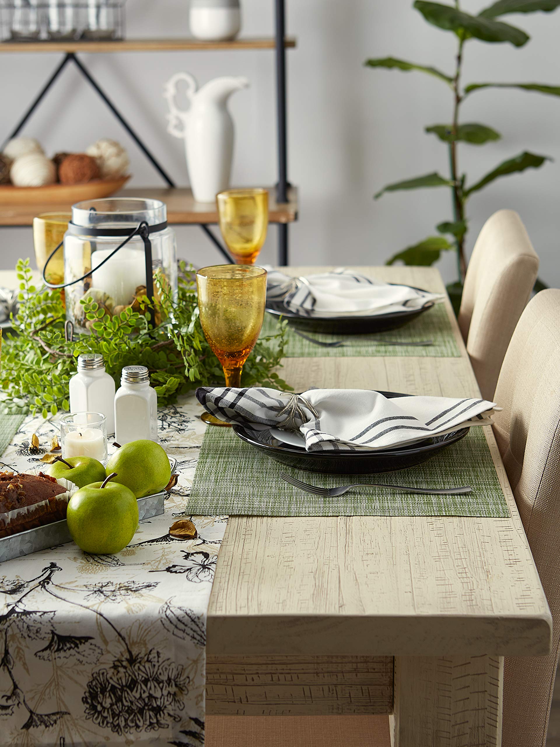 DII Fig Green Pvc Tweed Placemat (Set of 6)