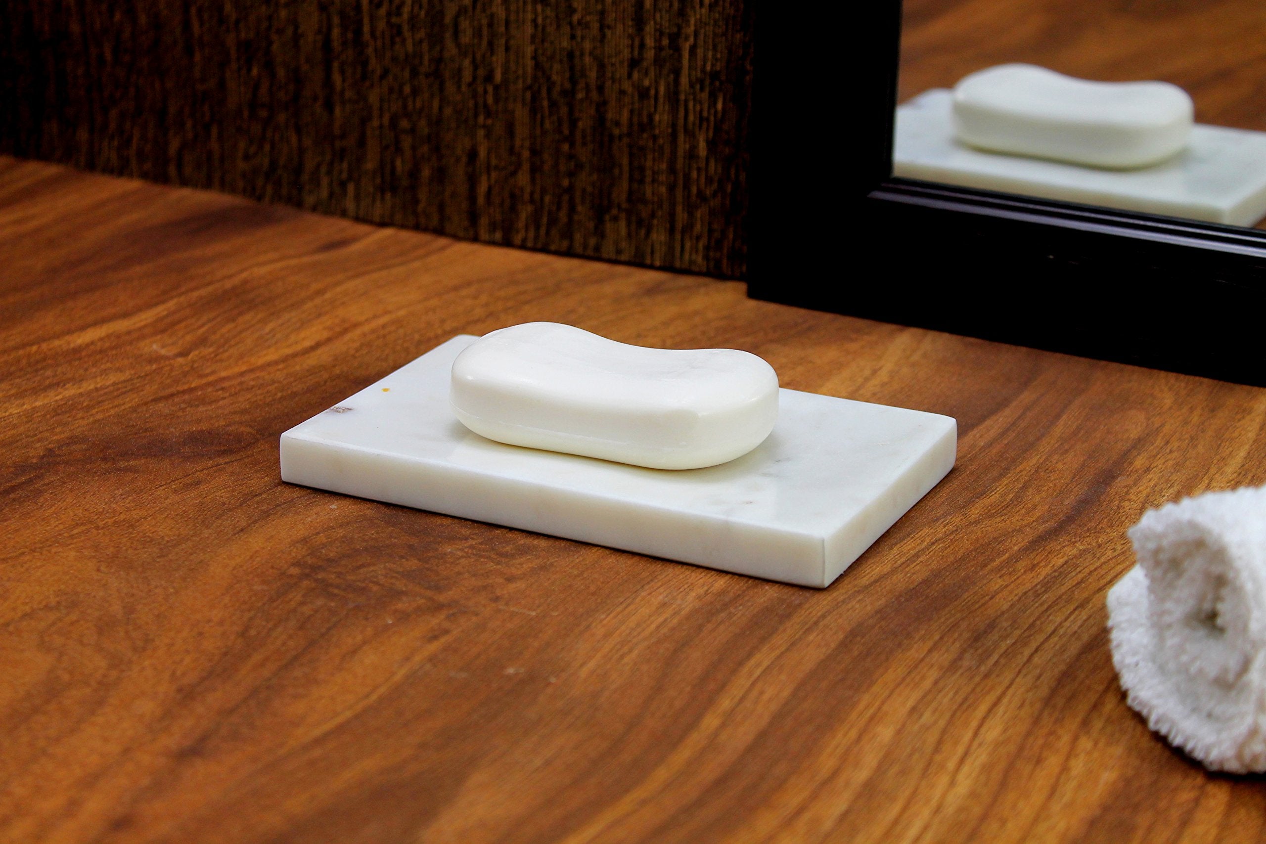 Stonkraft Kleo Marble Stone Soap Dish Soap Holder Bath Accessories Bathroom Accessories (Rectangular)