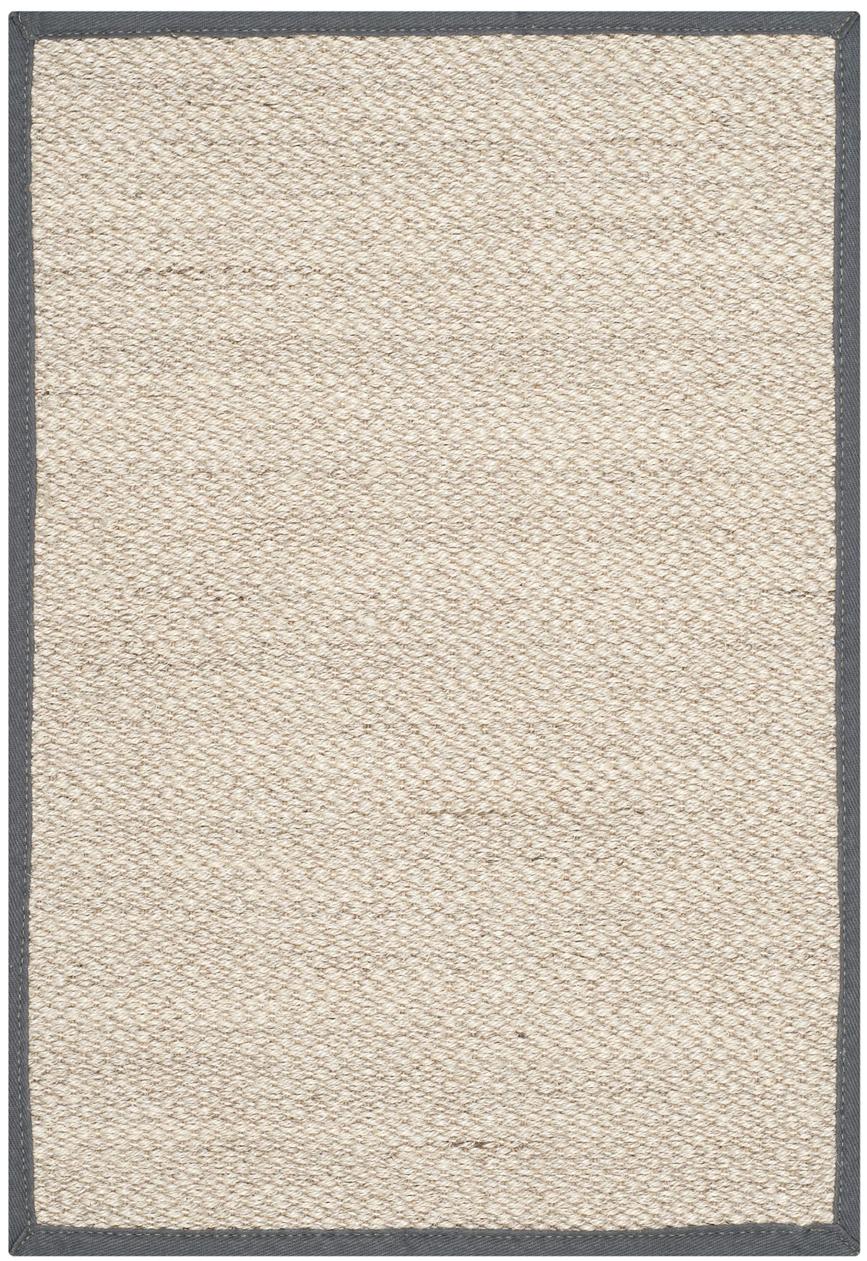 SAFAVIEH Natural Fiber Collection Accent Rug - 2 x 3, Marble & Dark Grey, Border Sisal Design, Easy Care, Ideal for High Traff