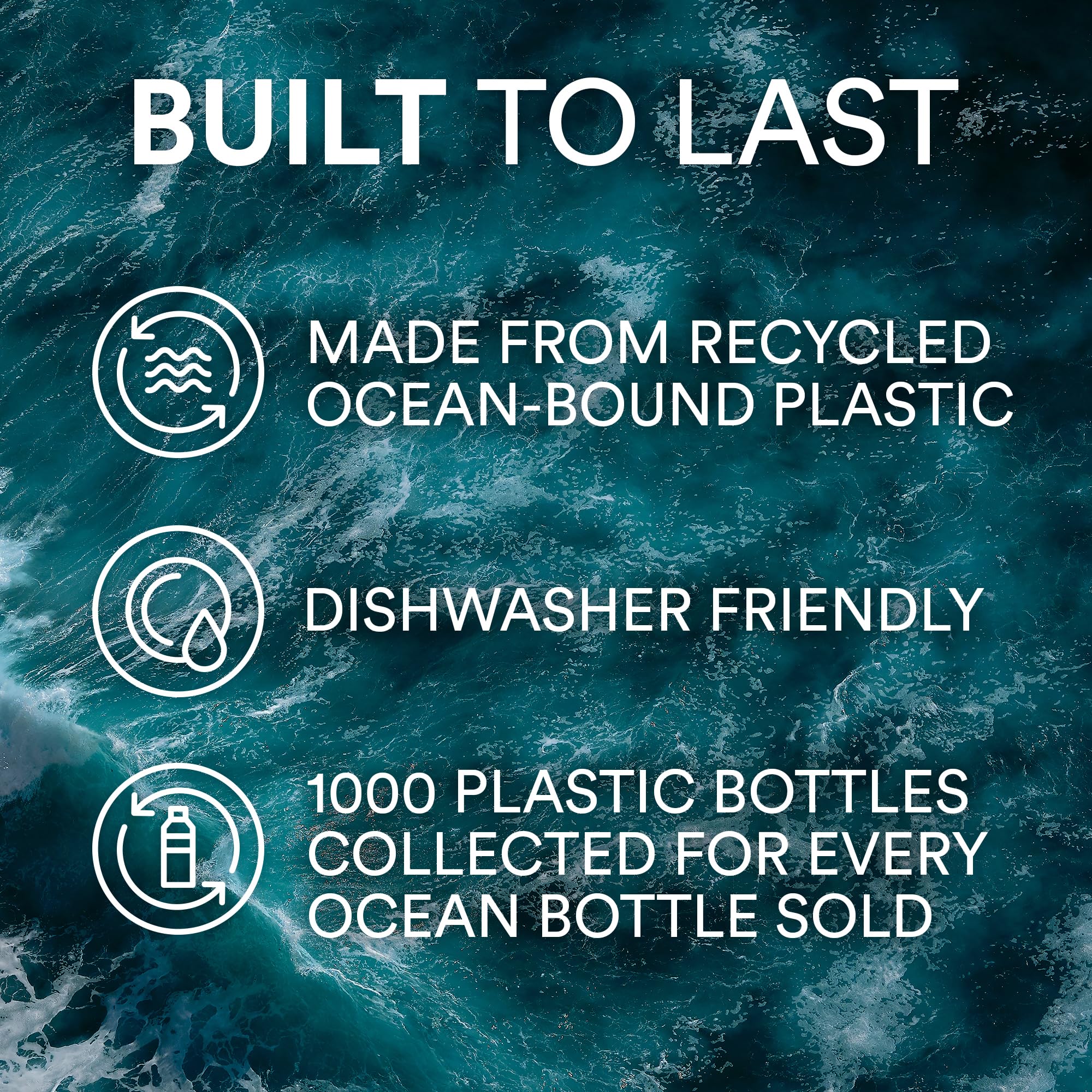 Ocean Bottle Big 34 oz | Stainless Steel Water Bottle | Reusable & Sustainable | Keeps Drinks Cold & Hot | Eco Friendly Gift (Sk