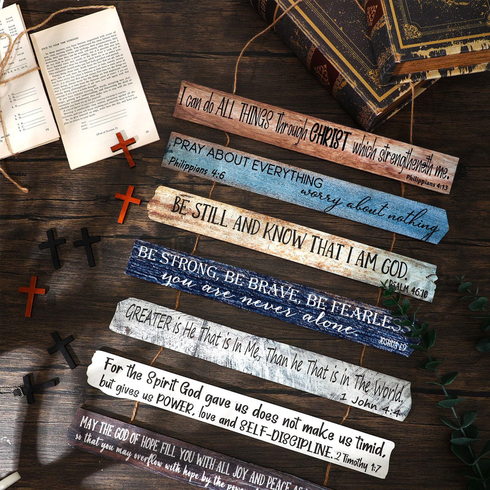 Yookeer Church Gift Christian Wall Art Office Inspirational Wooden Bible Verses Bedroom Scripture Wall Art Meditation Inspiratio