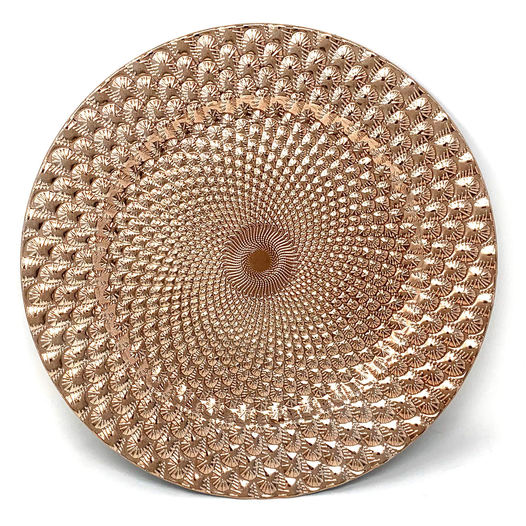 Allgala 13-Inch 6-Pack Heavy Quality Round Charger Plates-Peacock Rose Gold-Hd80363