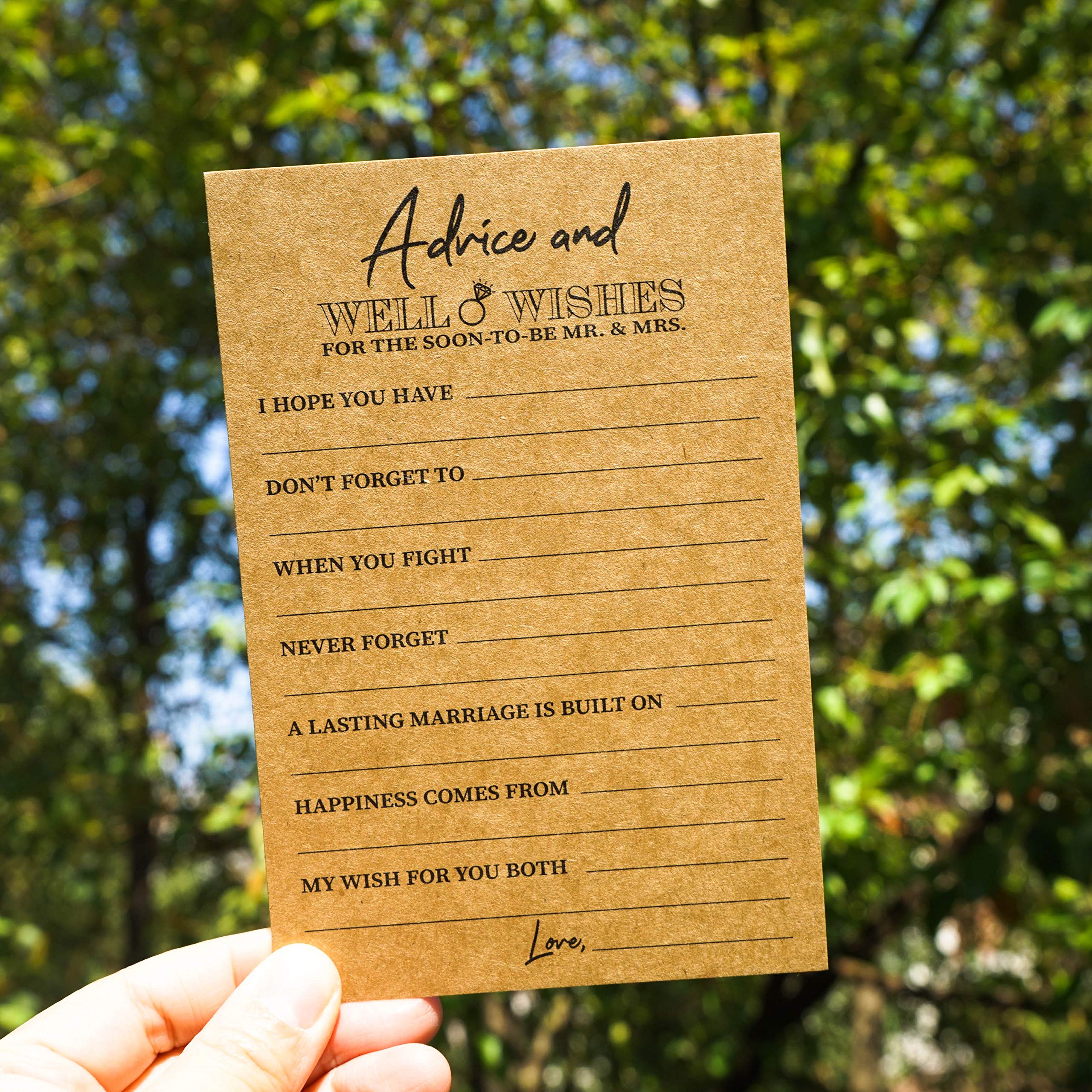 Rxbc2011 Kraft Rustic Wedding Advice And Well Wishes Cards For The Soon To Be Mr And Mrs Bride And Groom Newlyweds Bridal Shower