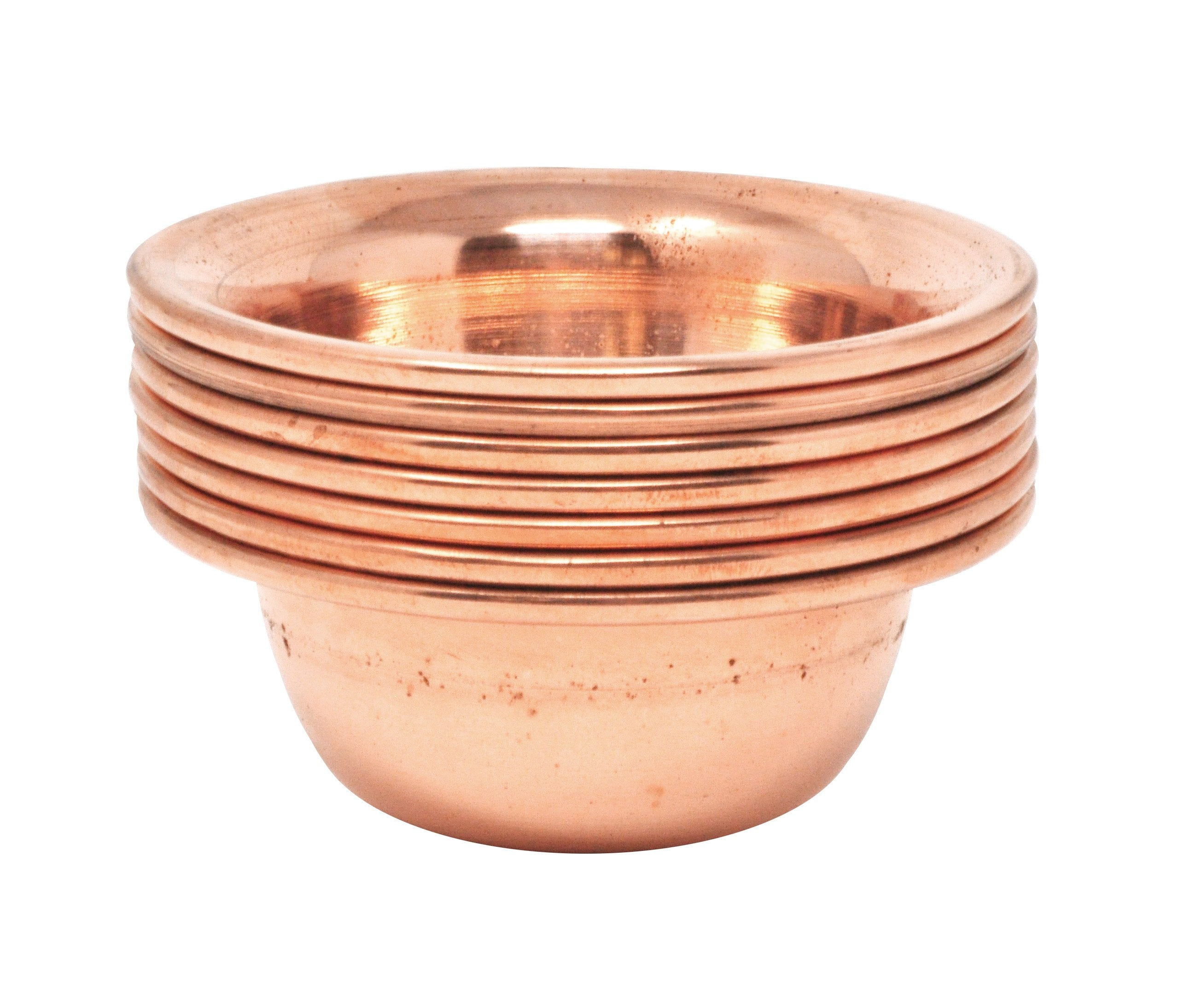 Brass Copper Offering Bowl Set of 7 Tibetan Buddhist Alar Supplies for Meditation Yoga Burning Incense Ritual Smudging Decoratio