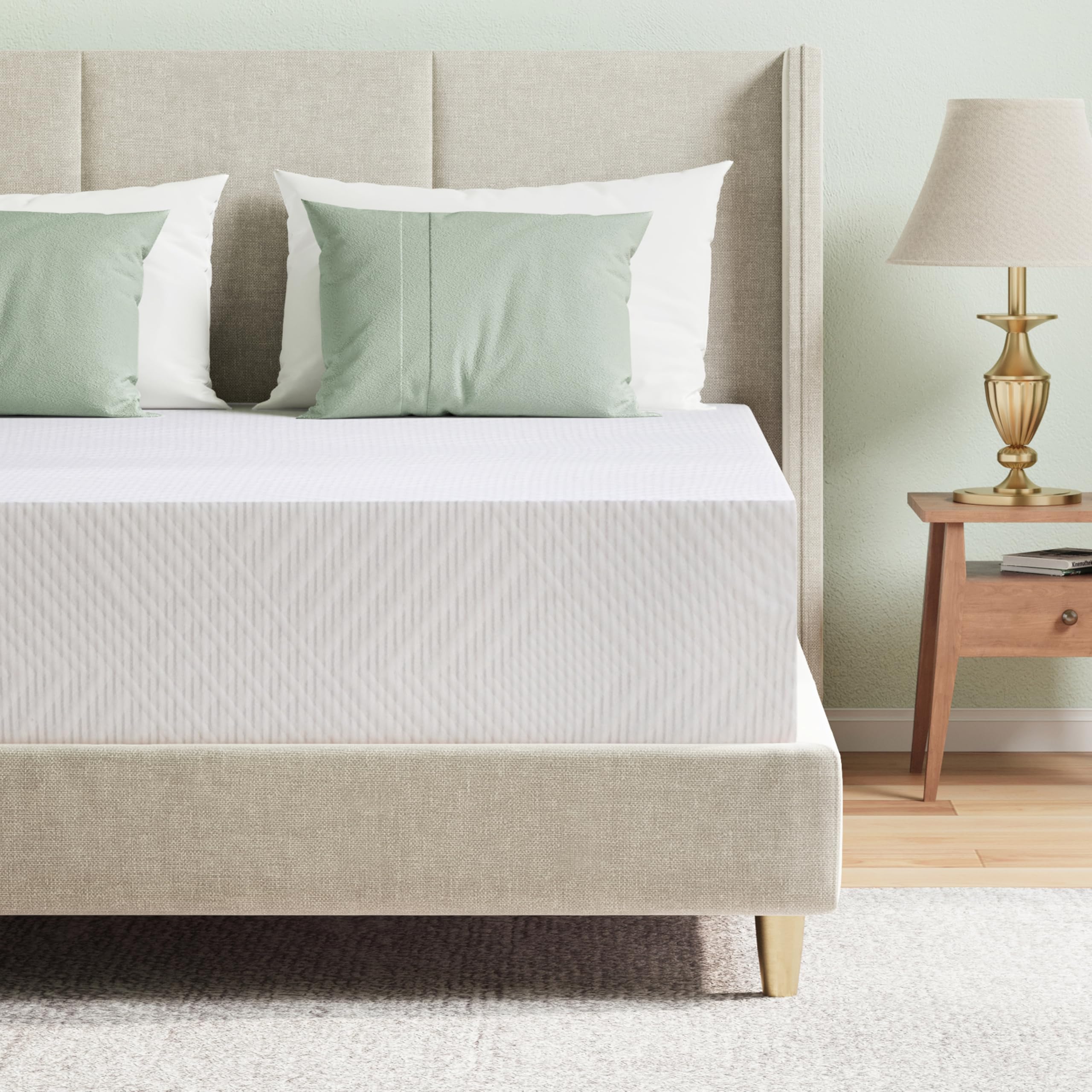 MLILY Queen Mattress in a Box, 8 inch Mattresses for Platform Bed Double Size Daybed, Green Tea Memory Foam Medium Firm