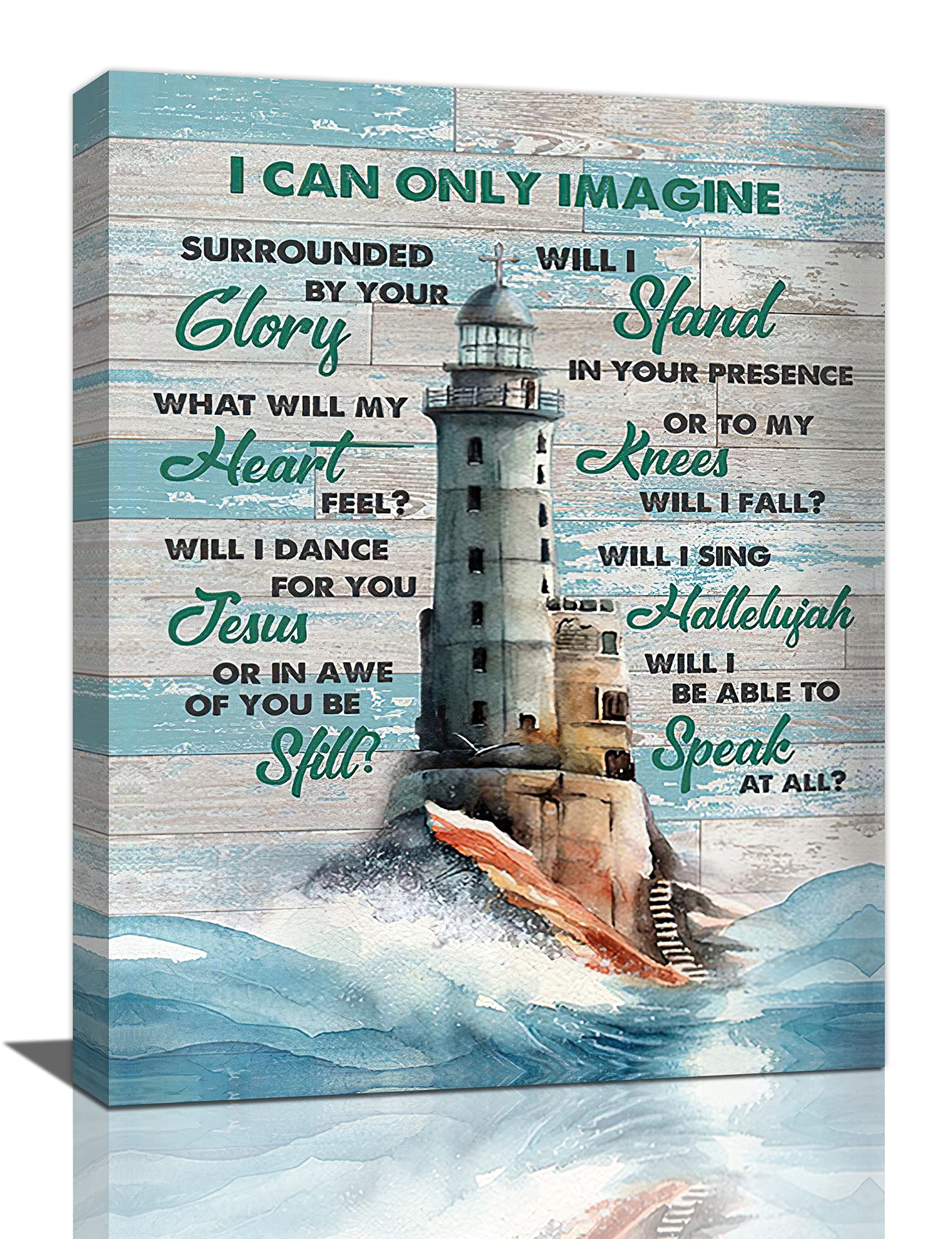 Lighthouse Wall Art Nautical Decor Coastal Ocean Pictures Wall Decor Lighthouse Christian Scriptures Canvas Painting Prints I Ca