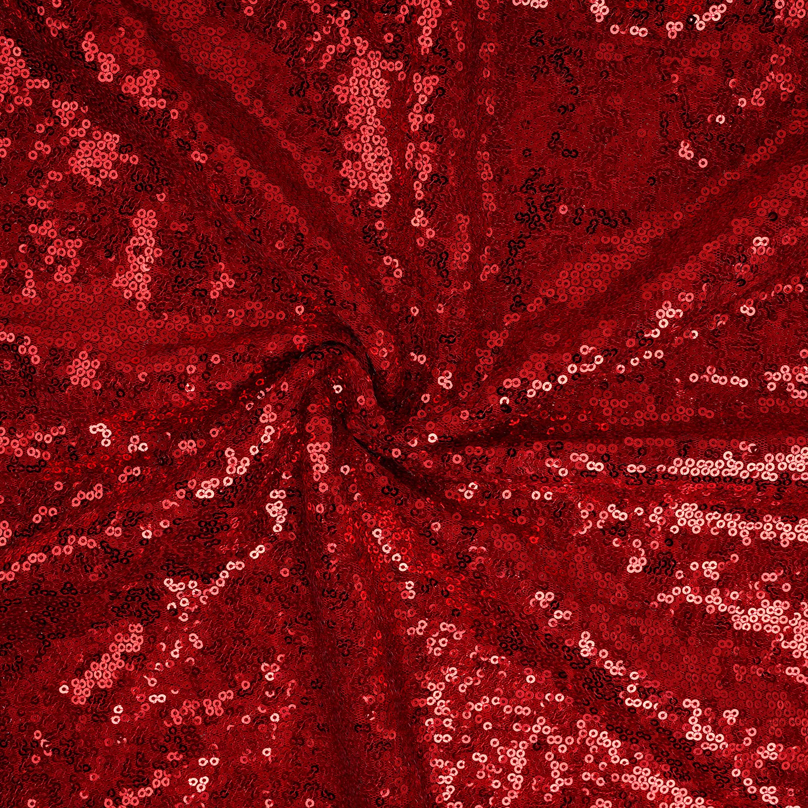 Fyledaee Red Round Sequin Table Cloths For Parties,48 Inch Glitter Table Cover Fitted Small Cute Sweet Dessert Tables For Weddin
