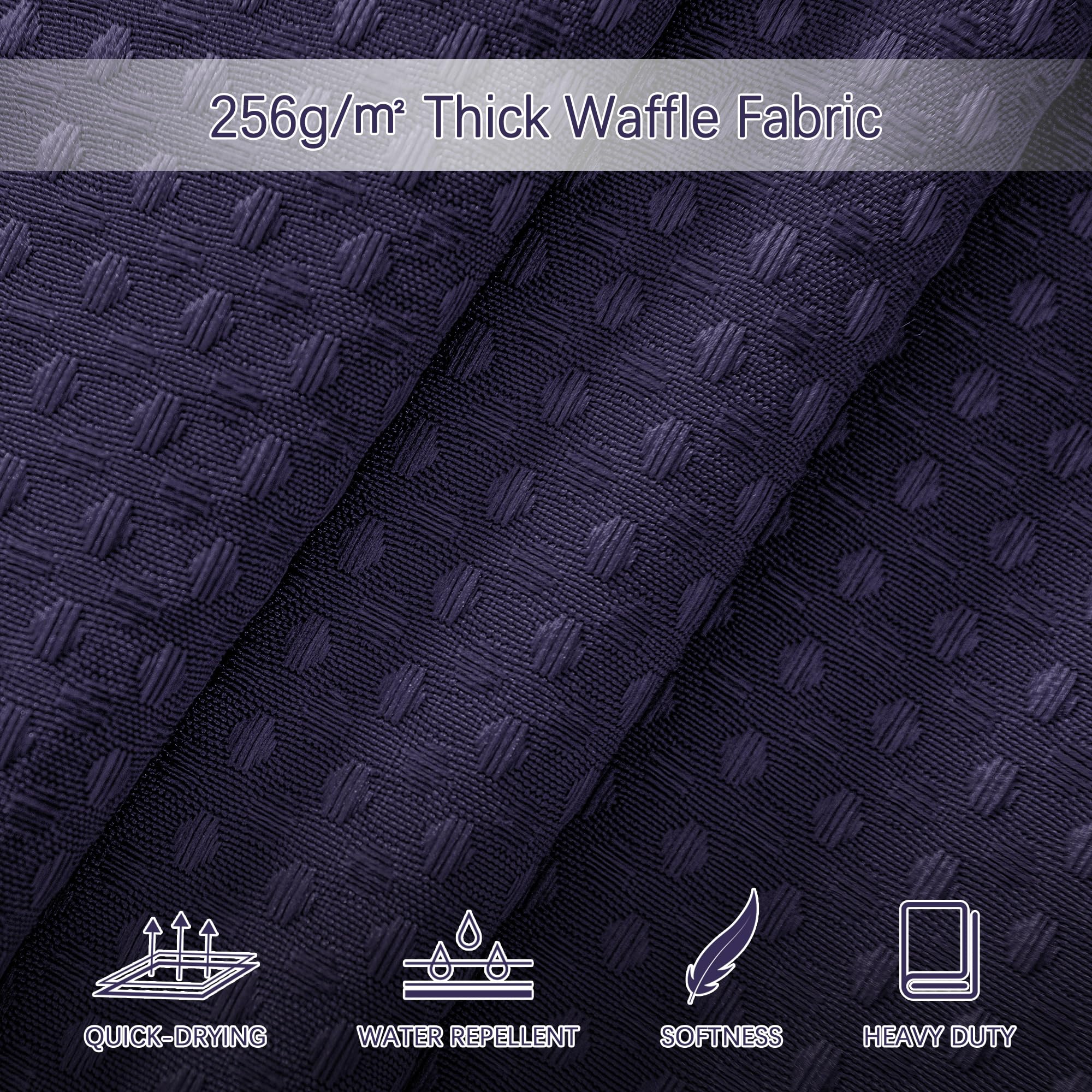 Pangsinne Purple Shower Curtain - Waffle Weave Fabric Heavy Duty Shower Curtain For Bathroom, Water Repellent Weighted 256Gsm Ho
