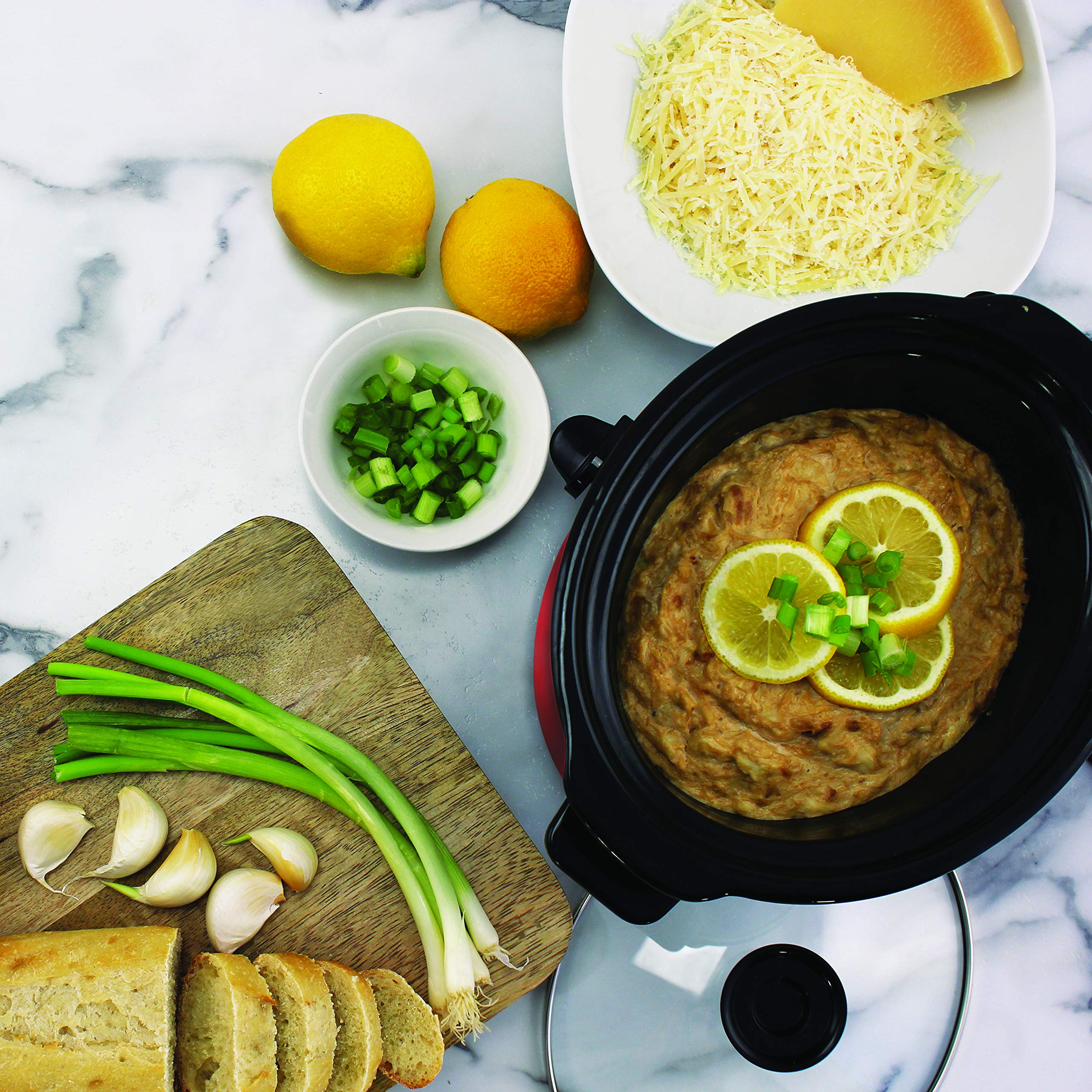 Nesco Sc-150R, Oval Slower Cooker, Red, Ceramic, 1.5 Quart, 120 Watts