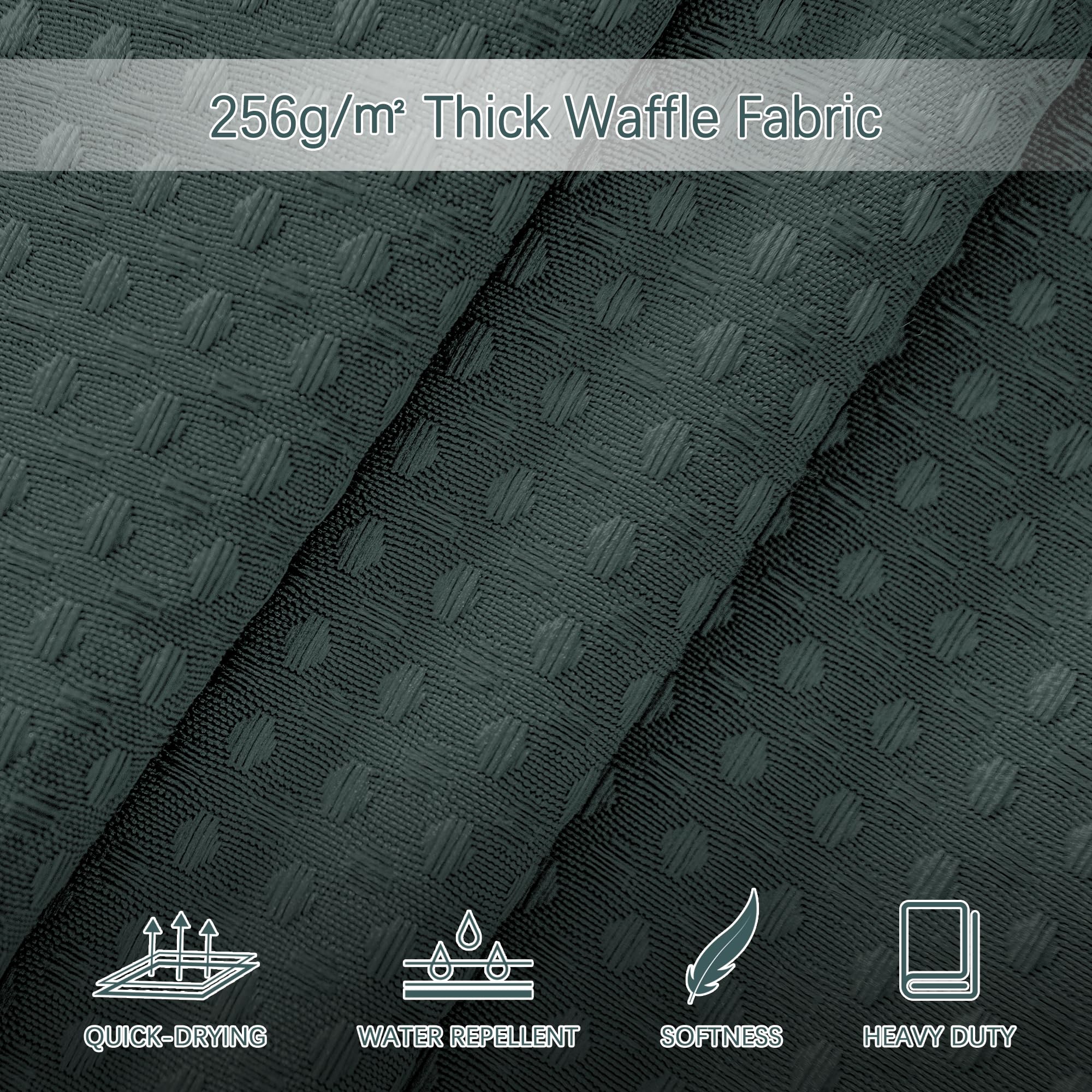 Long Stormy Weather Fabric Shower Curtain - Waffle Textured Tall Heavy Duty Cloth Shower Curtains For Bathroom, 256Gsm Large Hot