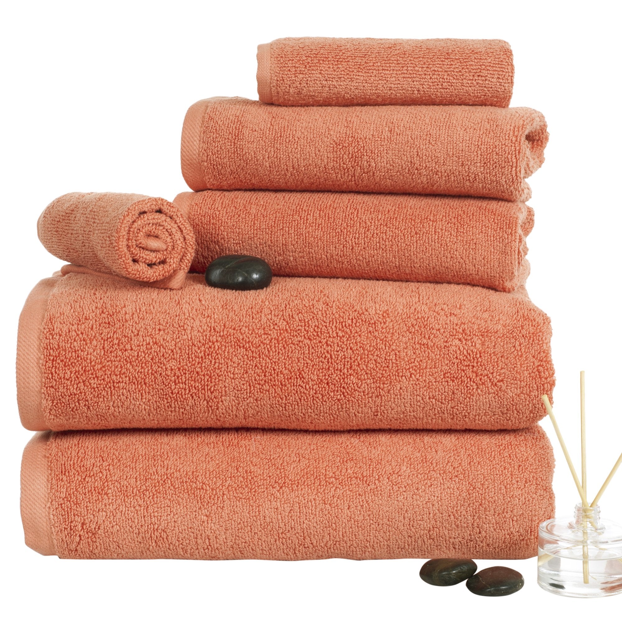 Bedford Home 100% Cotton Zero Twist 6 Piece Set - Brick