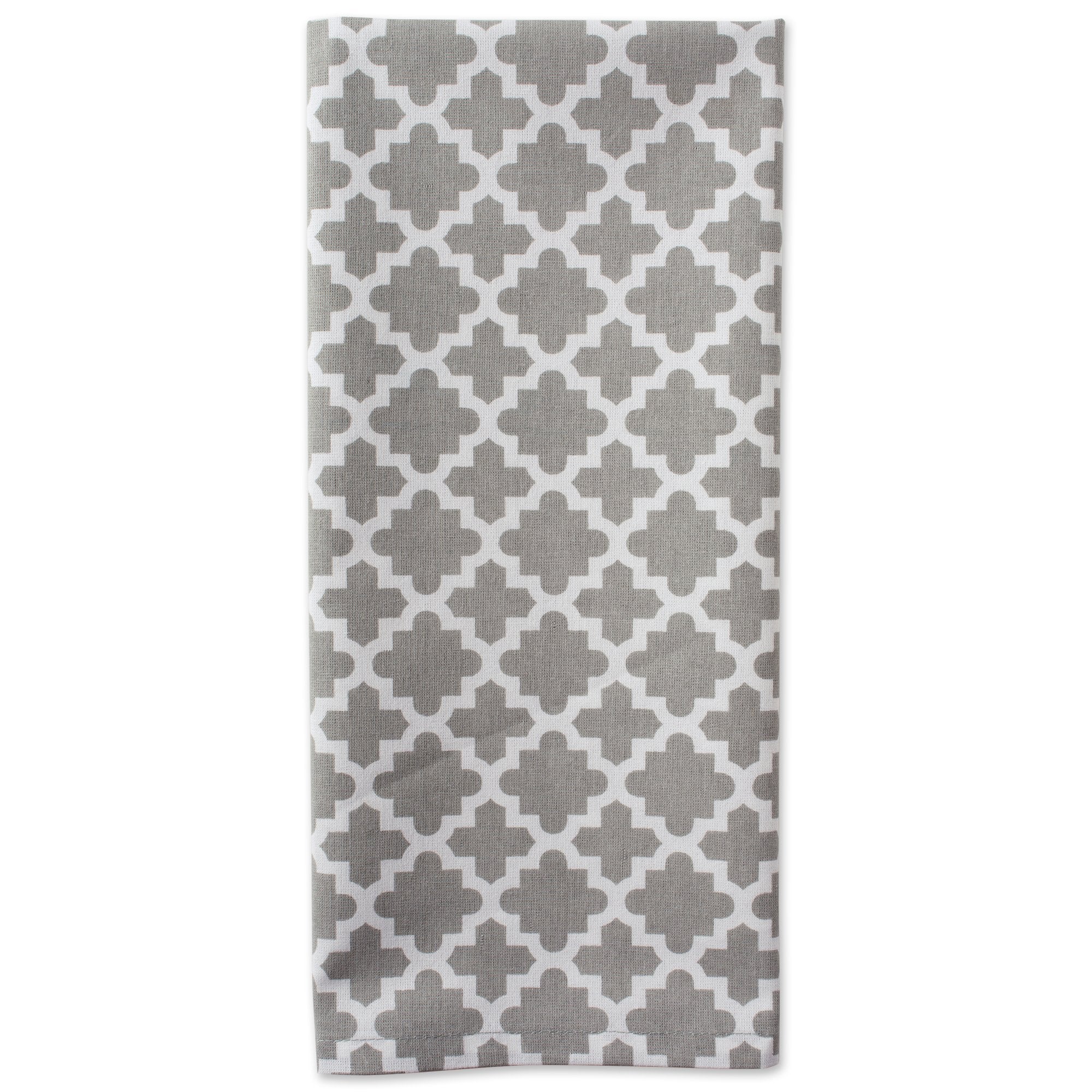 Dii Lattice Basics Collection Kitchen Essentials, Dishtowel Set, Gray, 2, Piece
