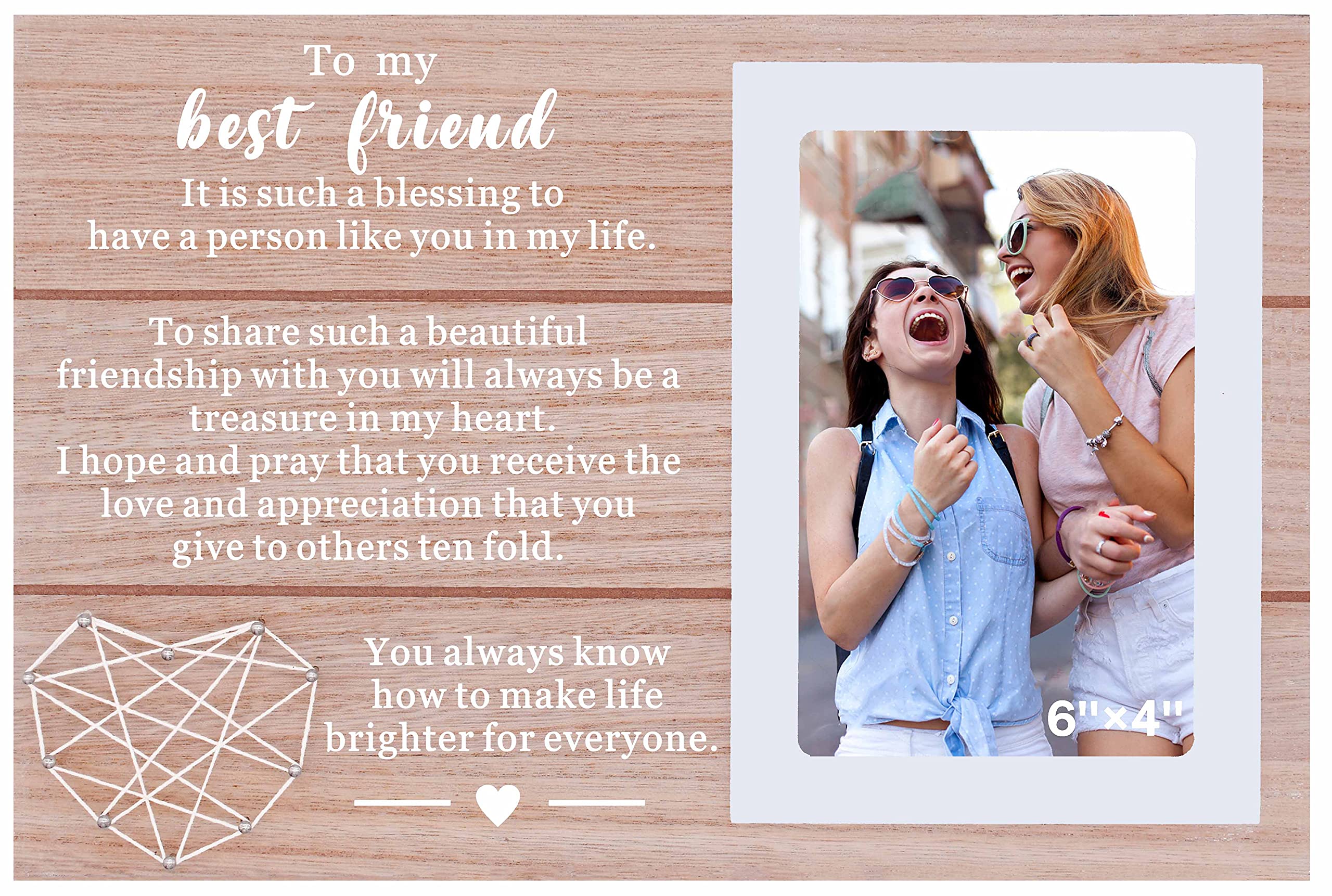 Friendship Picture Frame Gift for Sister Soul Sister BFF Best Friends Besties,Long Distance Friendship Gifts for Women,4x6 Inche
