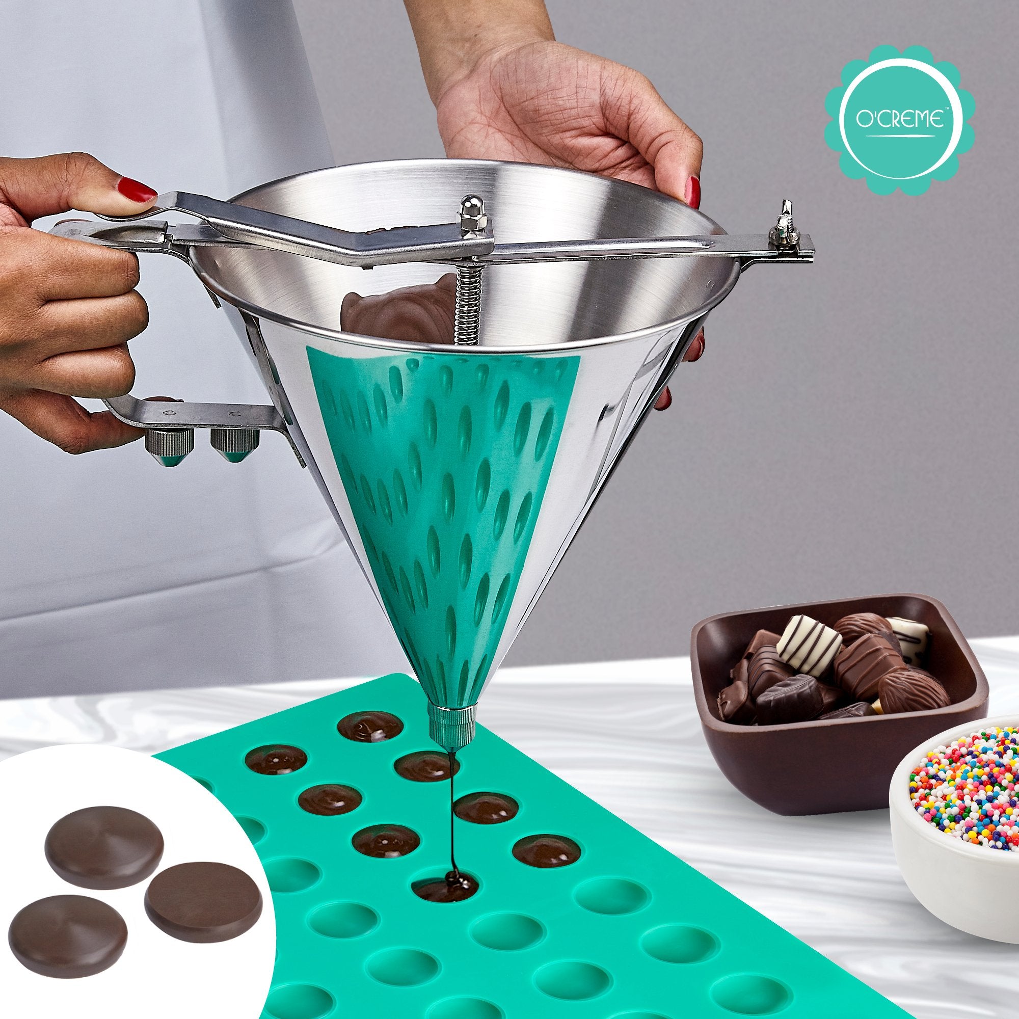 Ocreme Round Gummy Candy Silicone Mold For Chocolate Truffles, Ganache, Jelly, Candy, Pralines, And Caramels