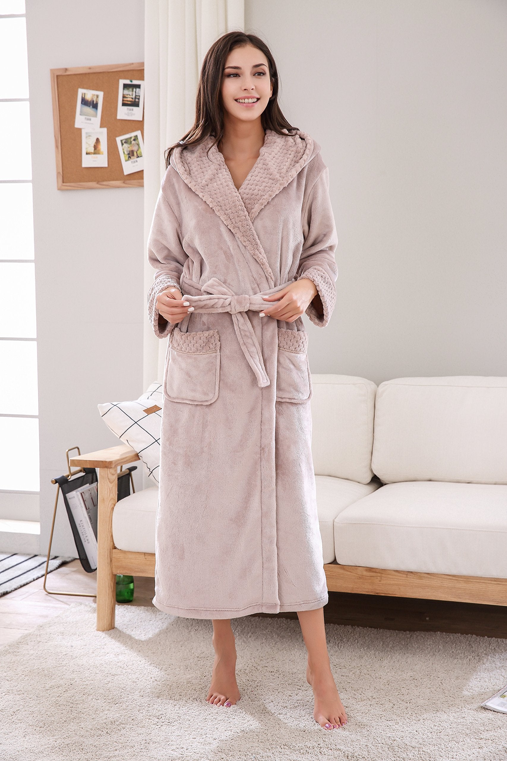 Richie House Womens Soft And Warm Robe Bathrobe Plush Rhw2823-B-Xl