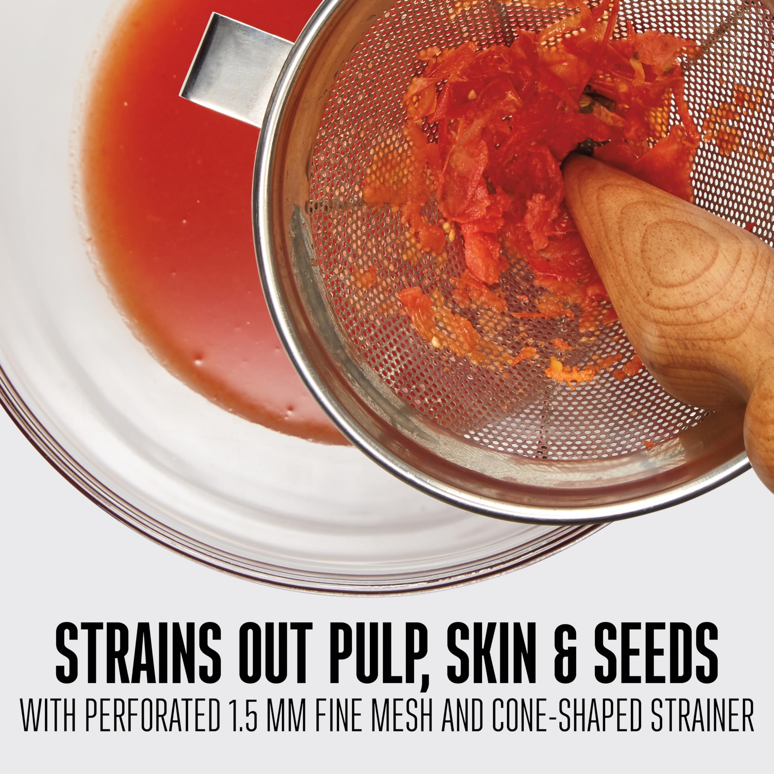 Weston Stainless Steel Cone And Pestle Set (83-3030-W), 2 Quart Capacity, Dishwasher Safe, 19-Liter, Silver