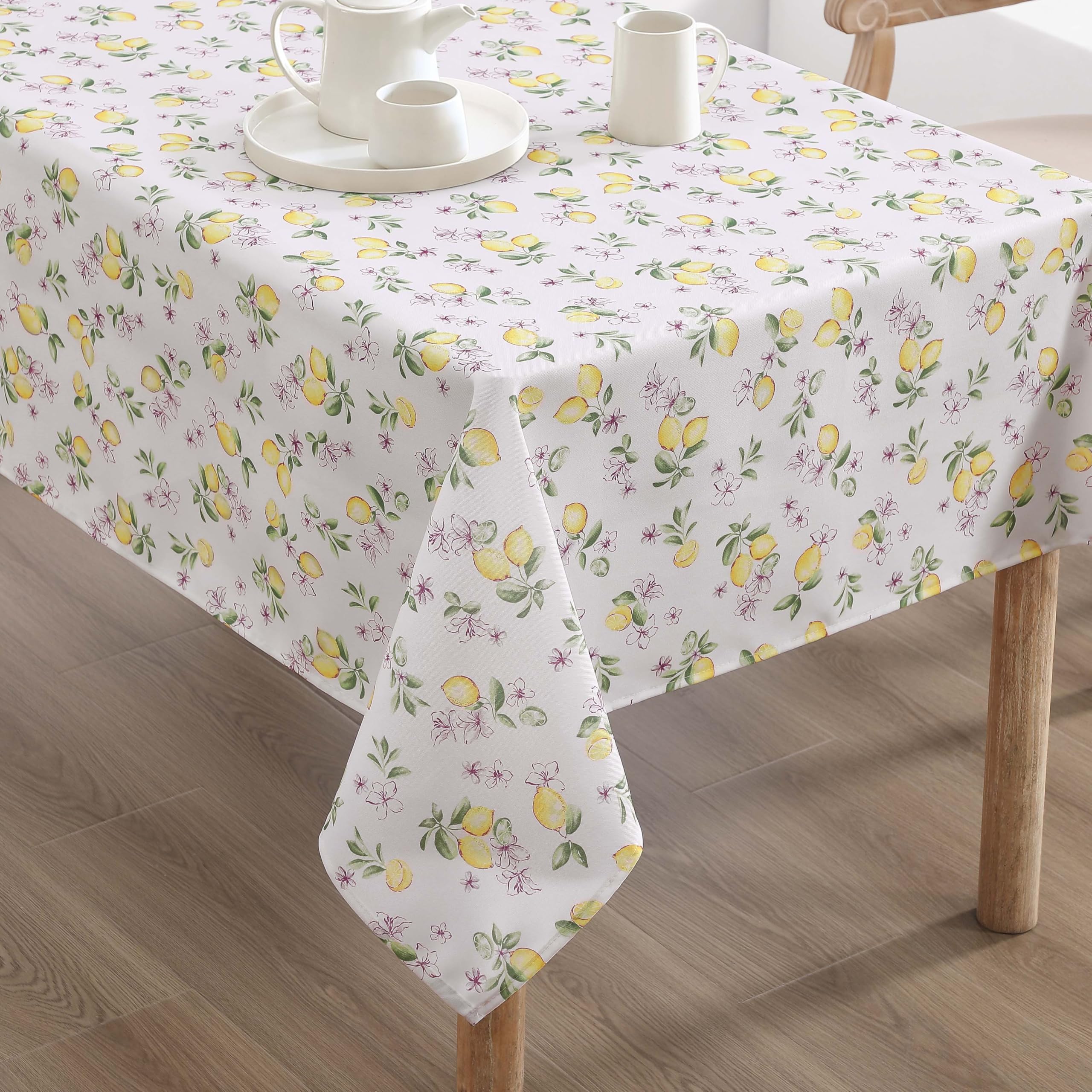 Laura Ashley Decorative Tablecloth, Wrinkle and Stain Resistant, Spillproof Water Repellent, Easy Care Washable Polyester Fabric