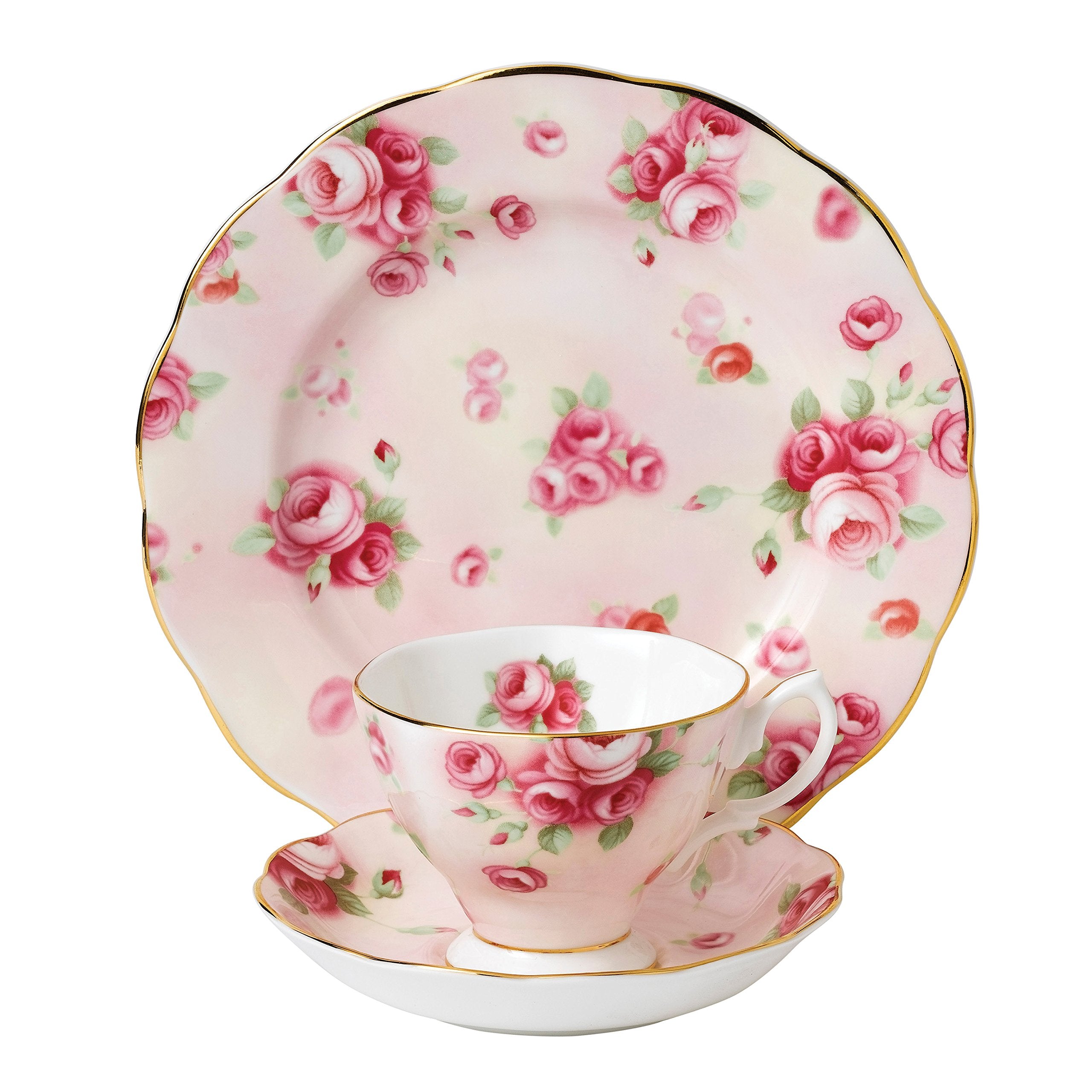 Royal Albert 3 Piece 100 Years 1980 Teacup, Saucer & Plate Set, 8, Multicolor
