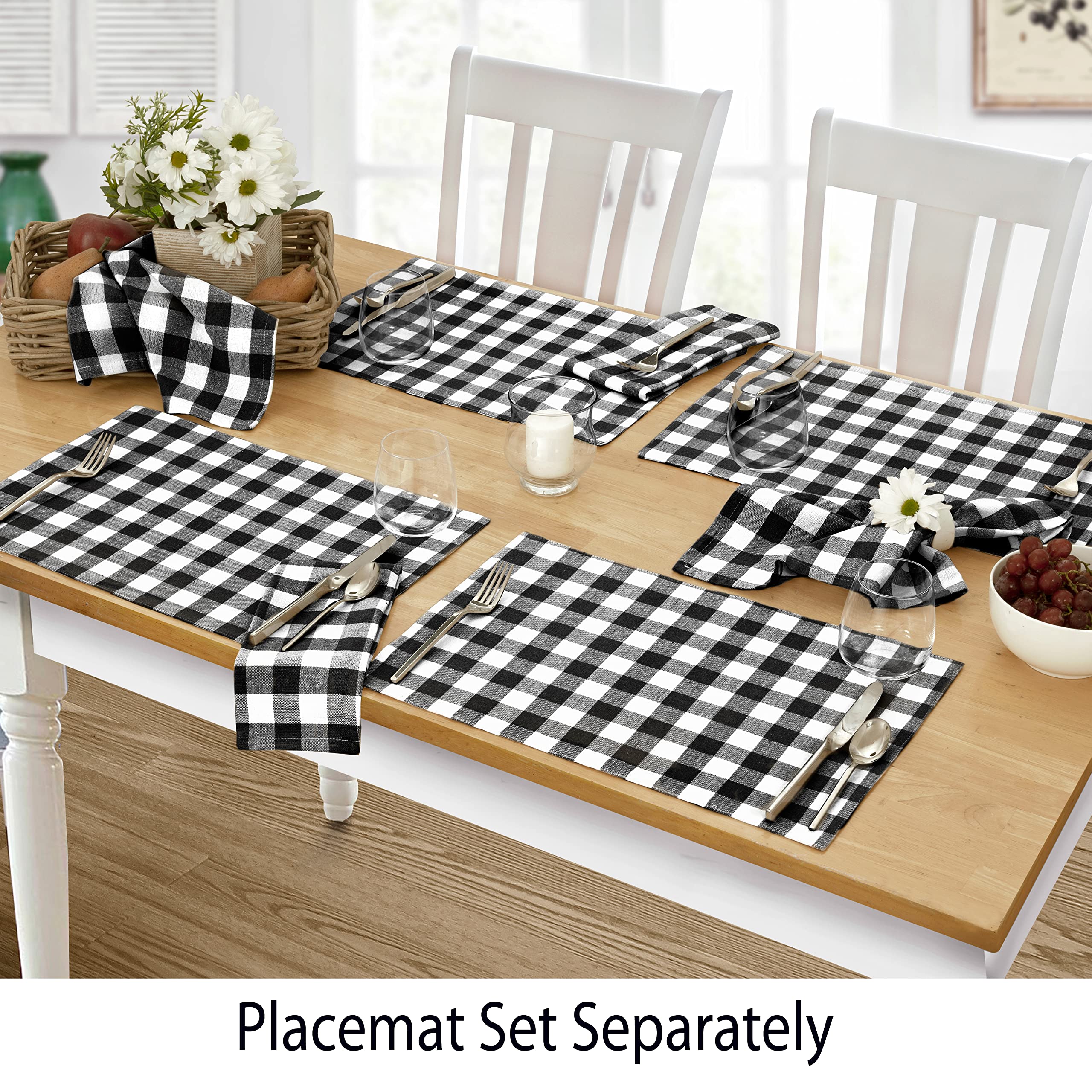 Home Bargains Plus Country Rustic Buffalo Plaid Cotton Fabric Tablecloth, Checkered Cottage Gingham Easy Care Tablecloth, 70