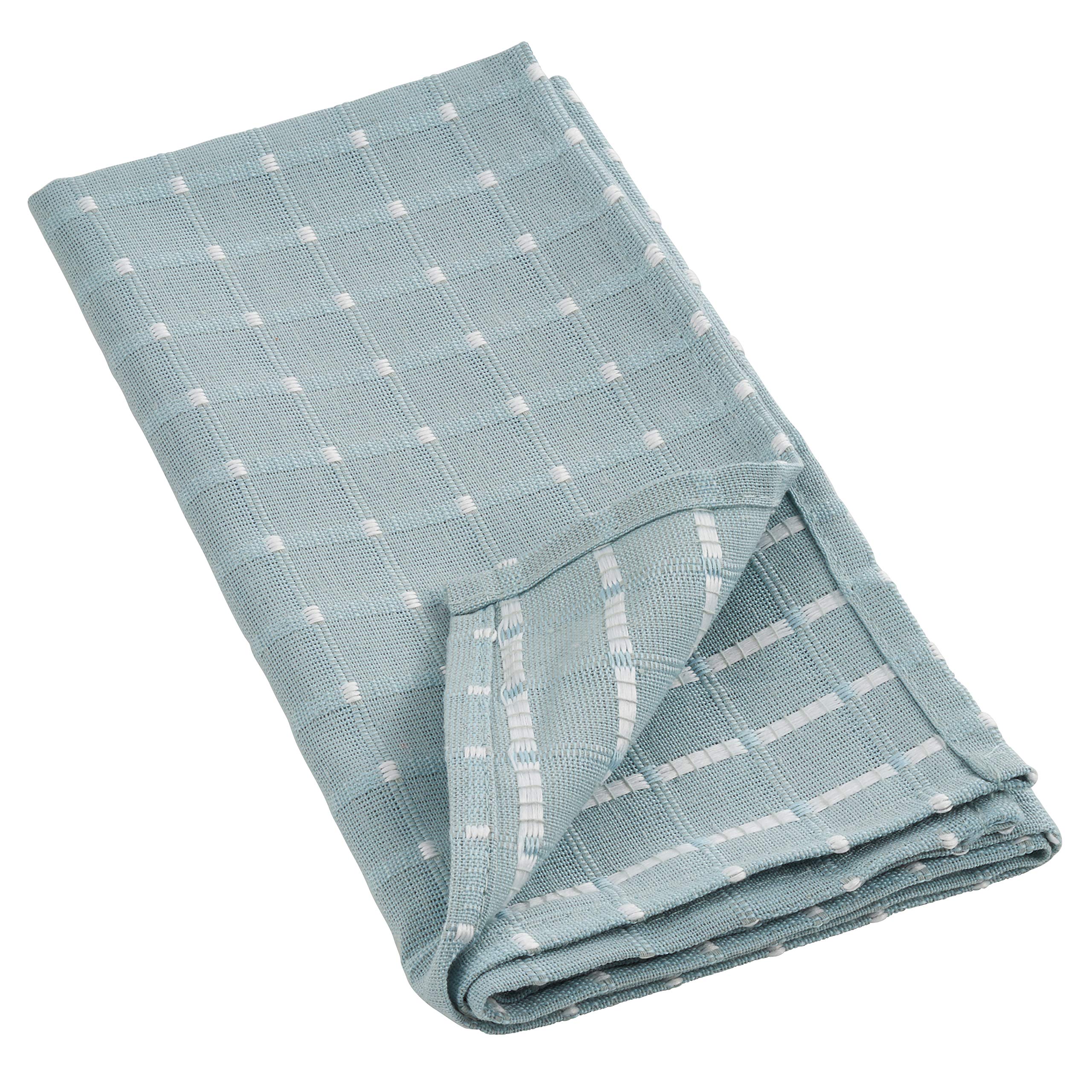 Saro Lifestyle 2136.A20S Cousu Collection Cotton Blend Stitched Line Table Napkins (Set Of 4) 20'' Aqua