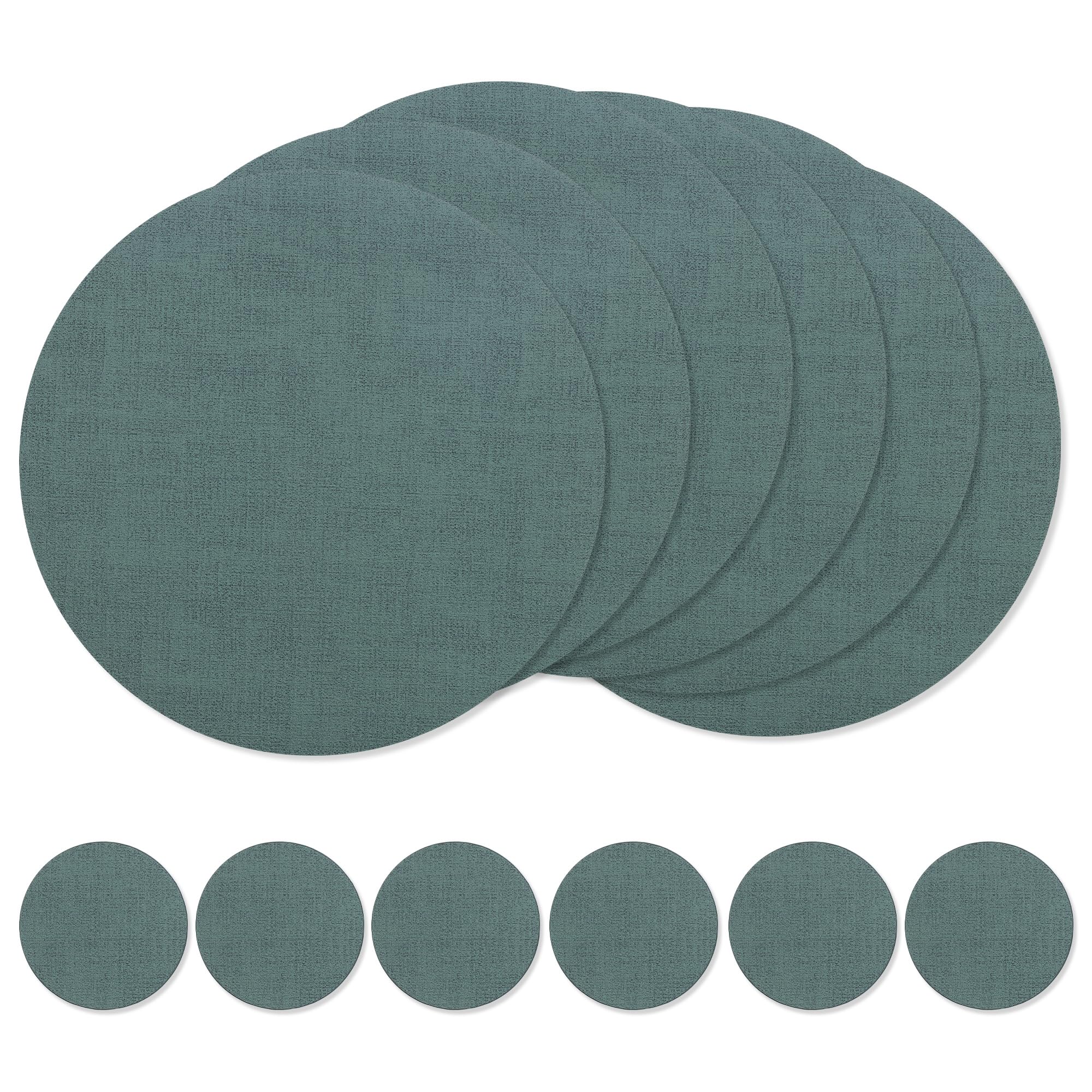 Fanquare Cloth Feature Placemats Green Leather Placemats And Coasters Set Of 6 Small Washable Placemat For Dessert Plate Easy To