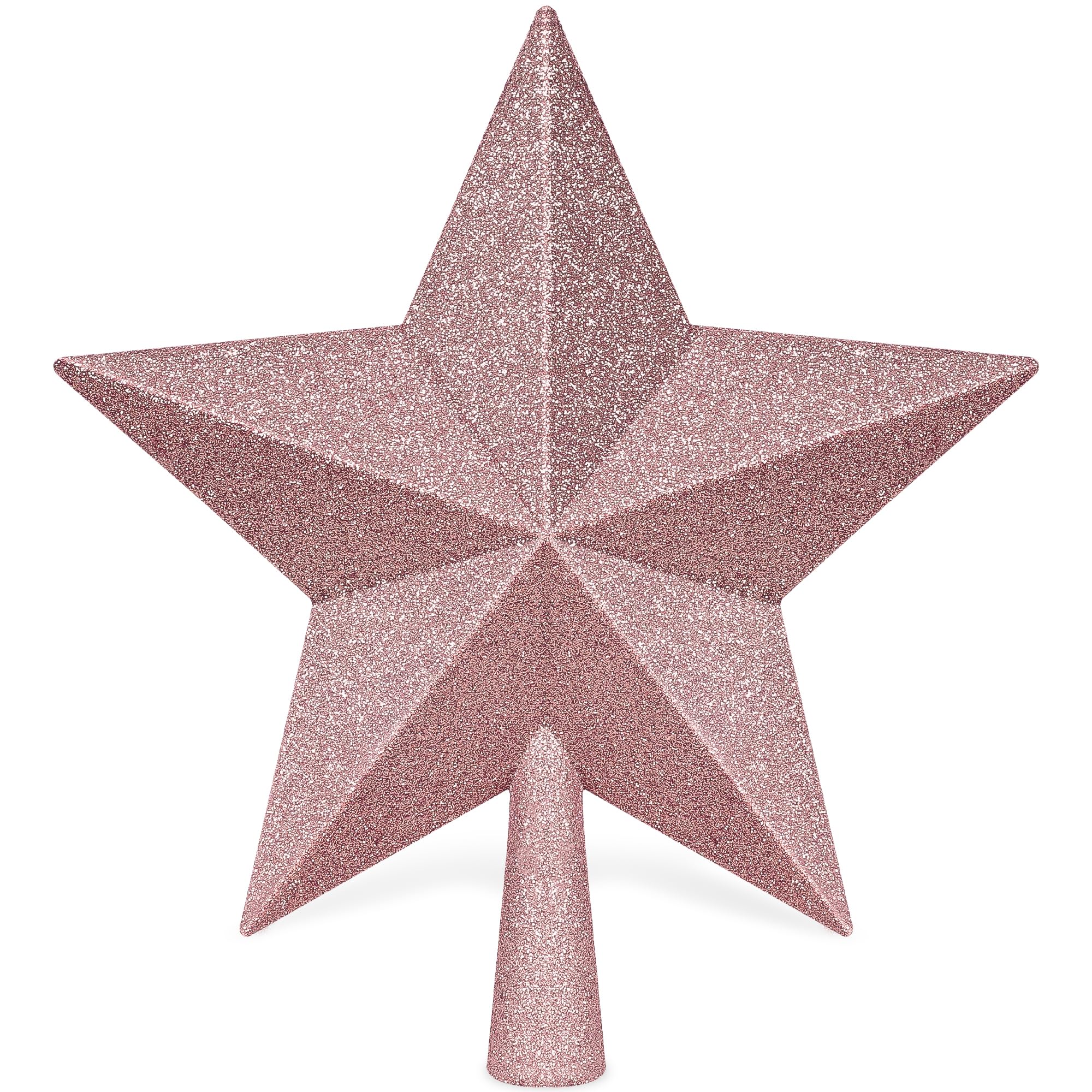 Christmas Tree Top Ornament, 10 Rose Gold Christmas Star Tree Topper, Large Xmas Glitter 3D Bethlehem Tree Topper Ornament, Wate