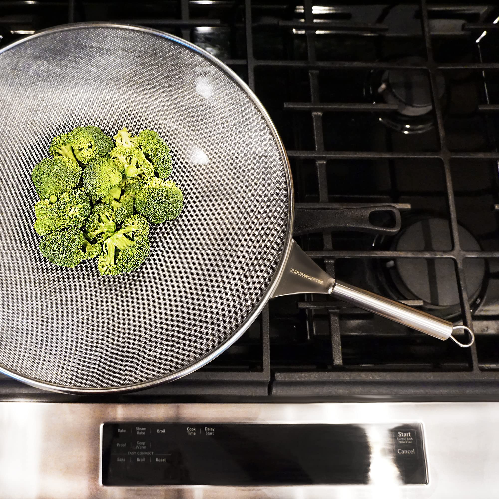 Rsvp International Endurance Kitchen Collection Splatter Screen, Dishwasher Safe, 15'' Diameter, Stainless Steel