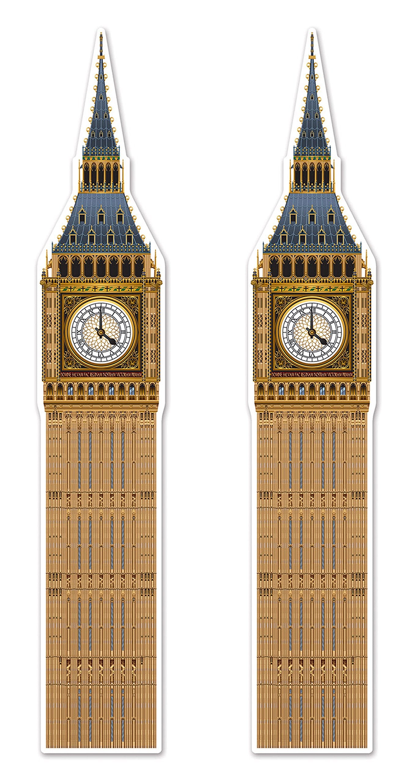 Beistle , 2Piece Jointed Big Ben Cutouts, 71, Multicolored