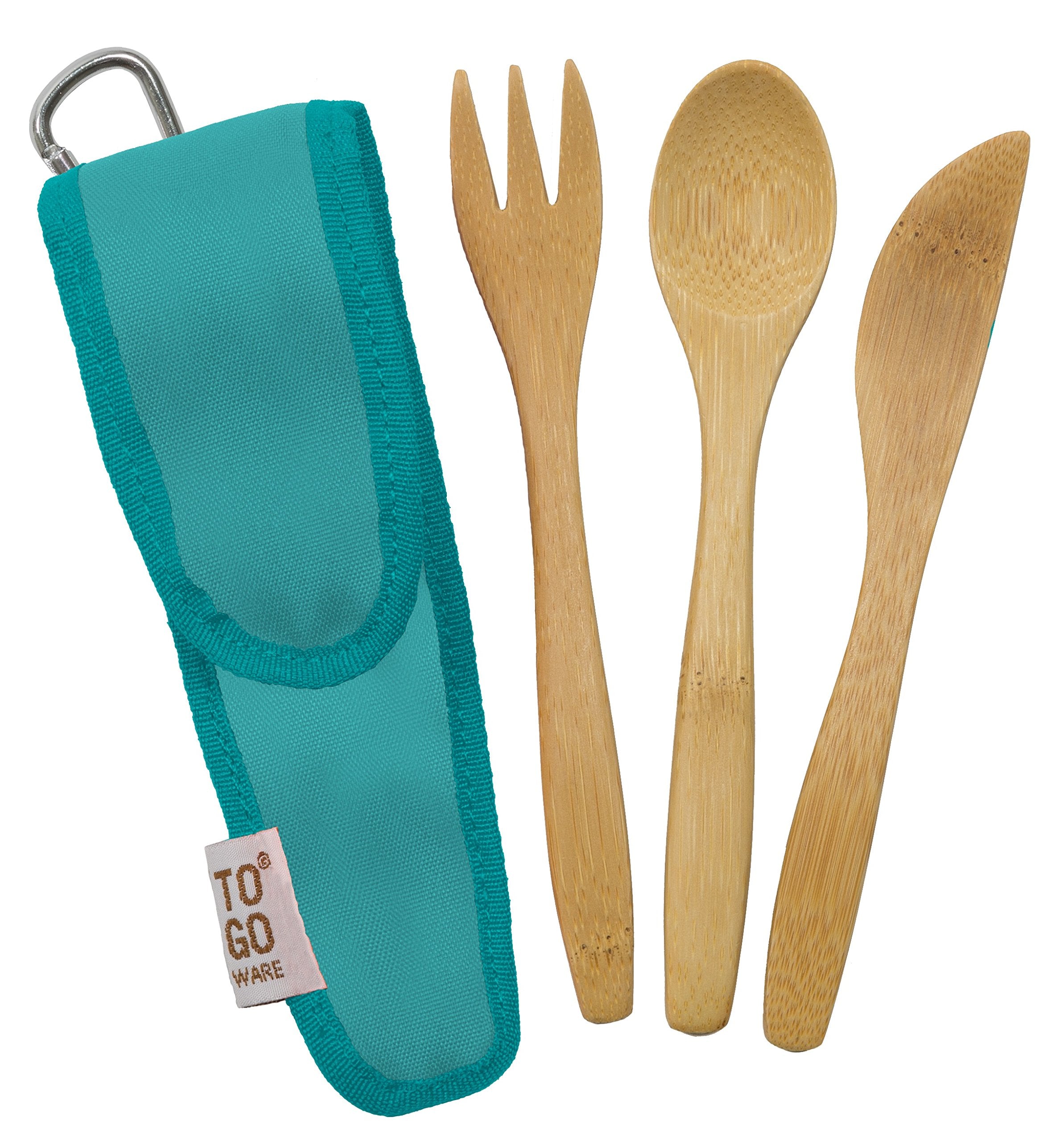 To Go Ware Kid'S Bamboo Utensil Set Berry Blue, 1 Ea