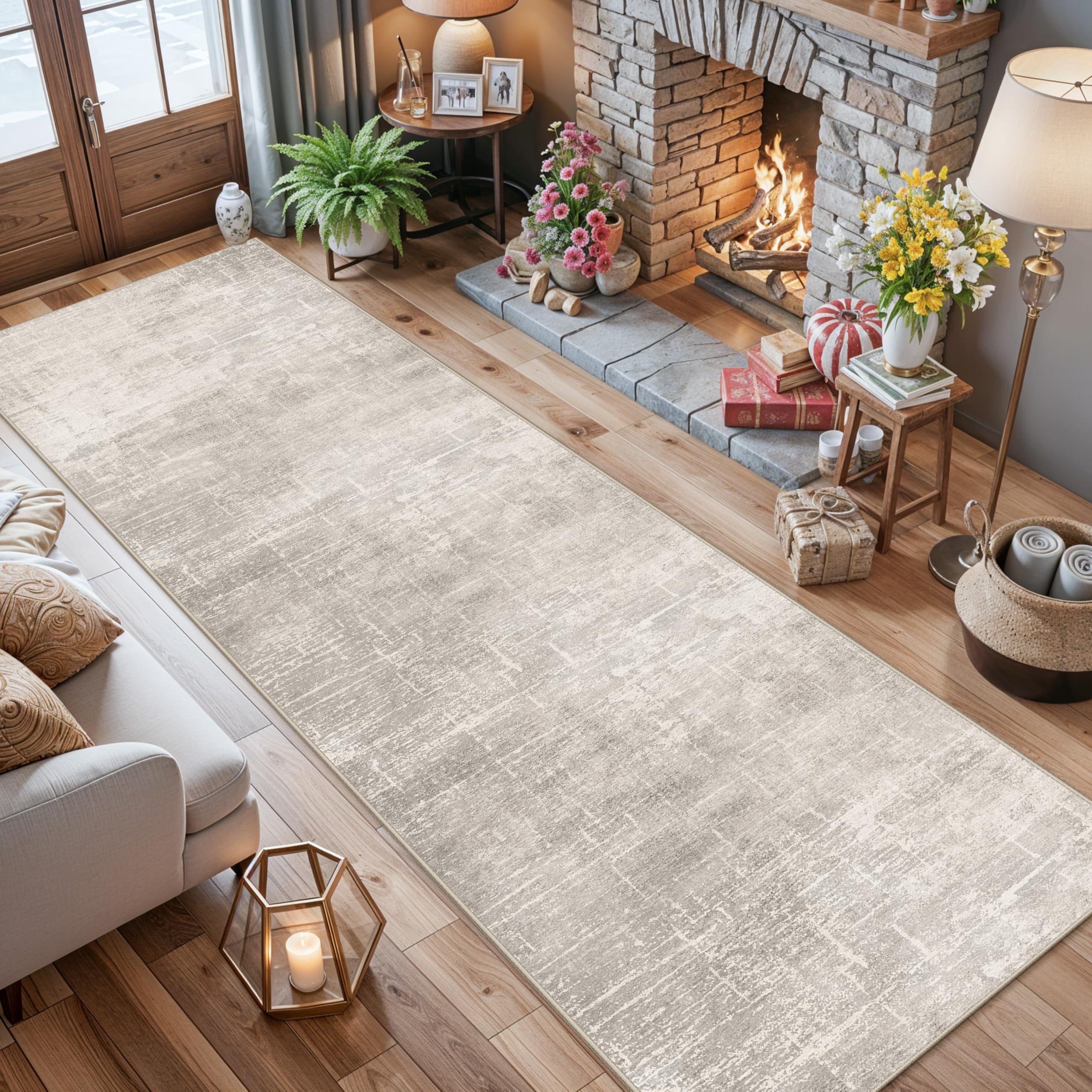 HY HAOYUNLAI 26x12 Runner Rugs for Hallways - Soft Kitchen Rug Non-Slip Rug Runner with Rubber Backing Washable Non Shedding So