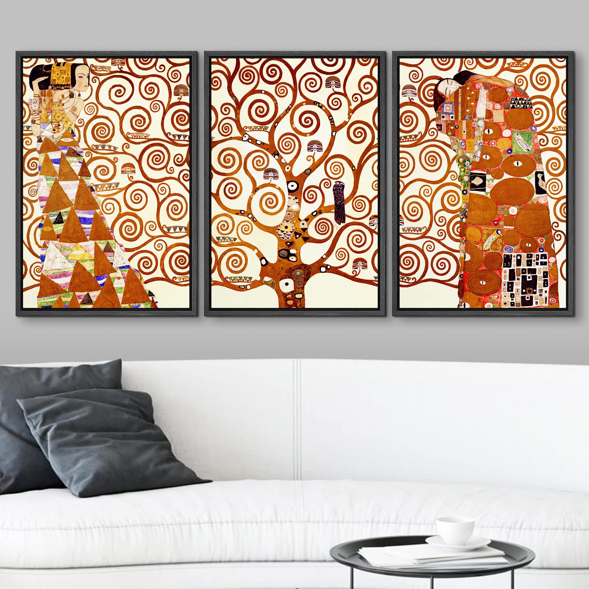 Wall26 Framed Canvas Print Wall Art Set Tree Of Life By Gustav Klimt Cultural Historic Oil Painting Fine Art Reproduction Scenic